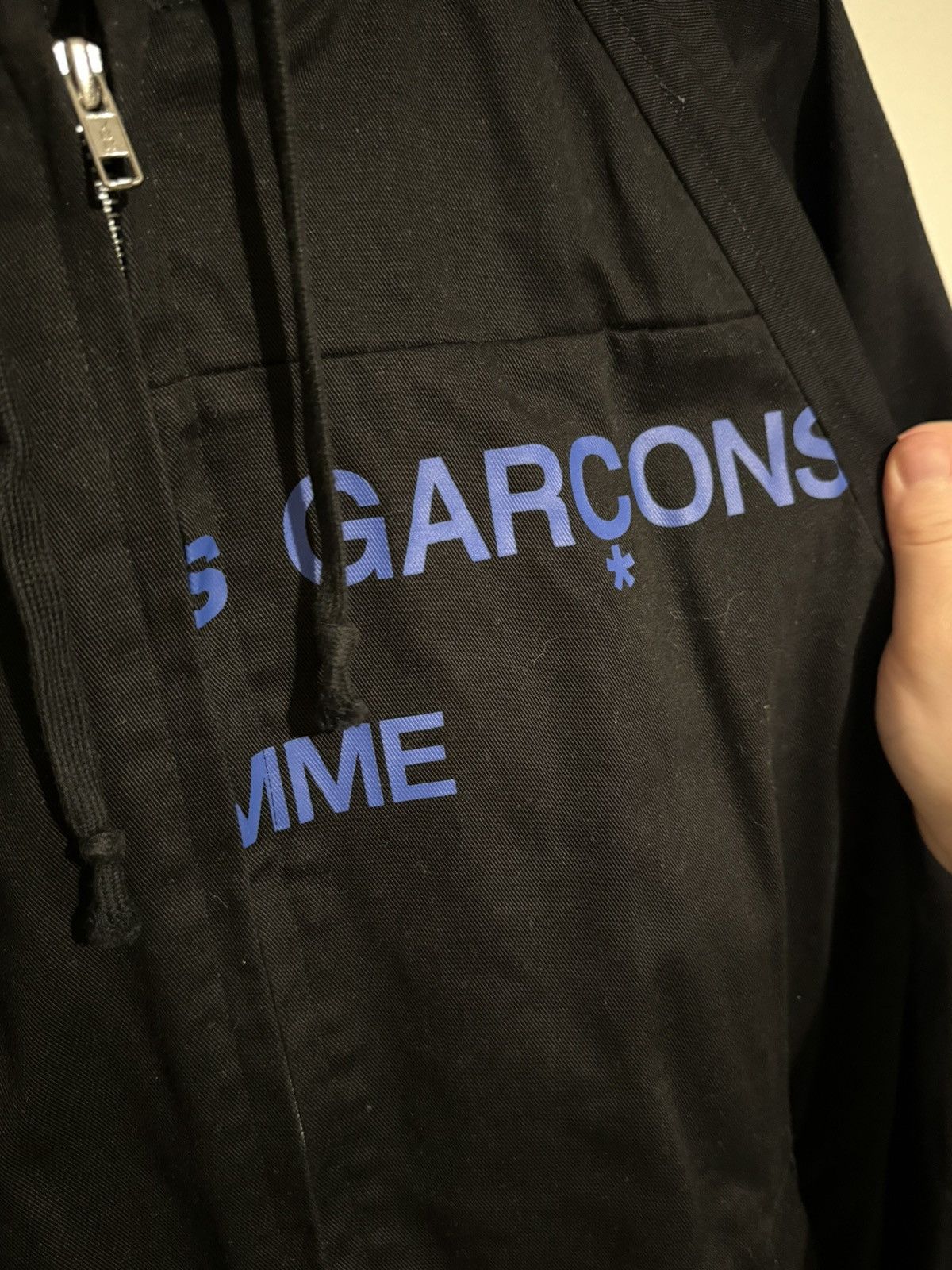 Comme des Garcons Homme CDG Homme split logo hooded work jacket FW 2001 ...