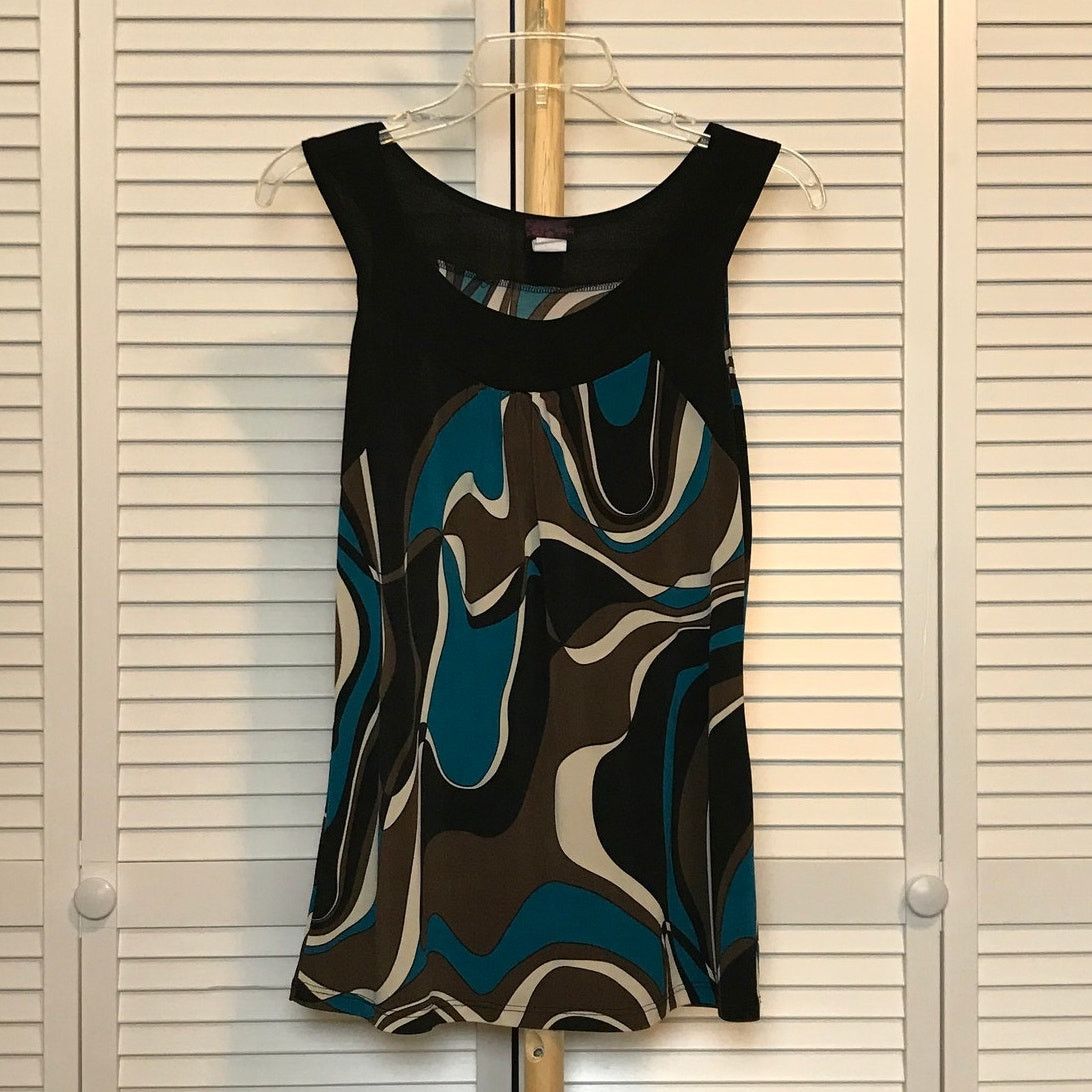 Other Agenda Abstract Scoop Neck Sleeveless Blouse M Size M / US 6-8 / IT 42-44 - 1 Thumbnail