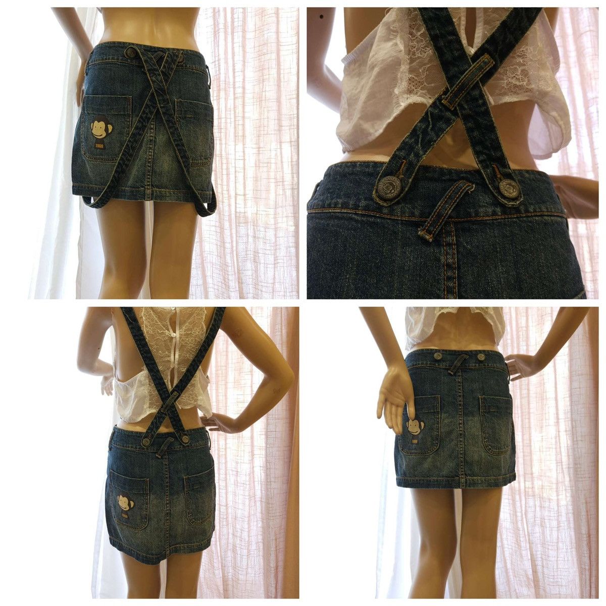 Vintage 1990sVintage Suspender Skirt By Banana Chippy A Jolly Monkey Size 30" / US 8 / IT 44 - 1 Thumbnail