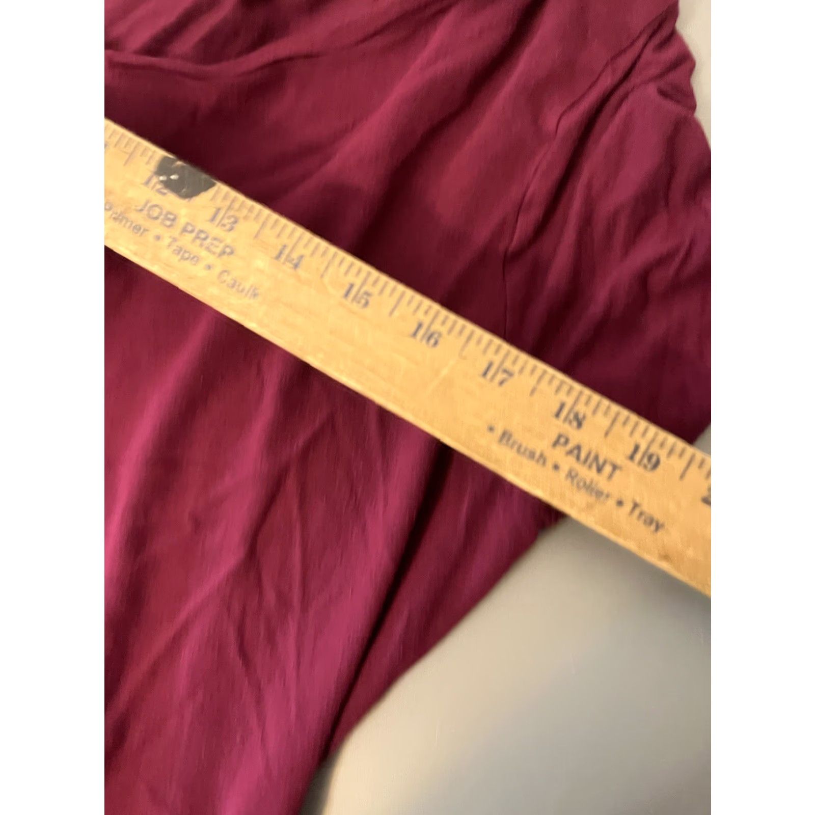 Apt. 9 APt 9 Shirt Womens XL Maroon Modern Essentials V Neck Short Sleeve Stretch Top Size XL / US 12-14 / IT 48-50 - 5 Thumbnail