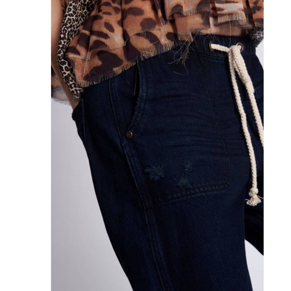 Free People New FP OneTeaspoon Shabbies Drawstring Boyfriend Jeans Size 28" / US 6 / IT 42 - 4 Thumbnail
