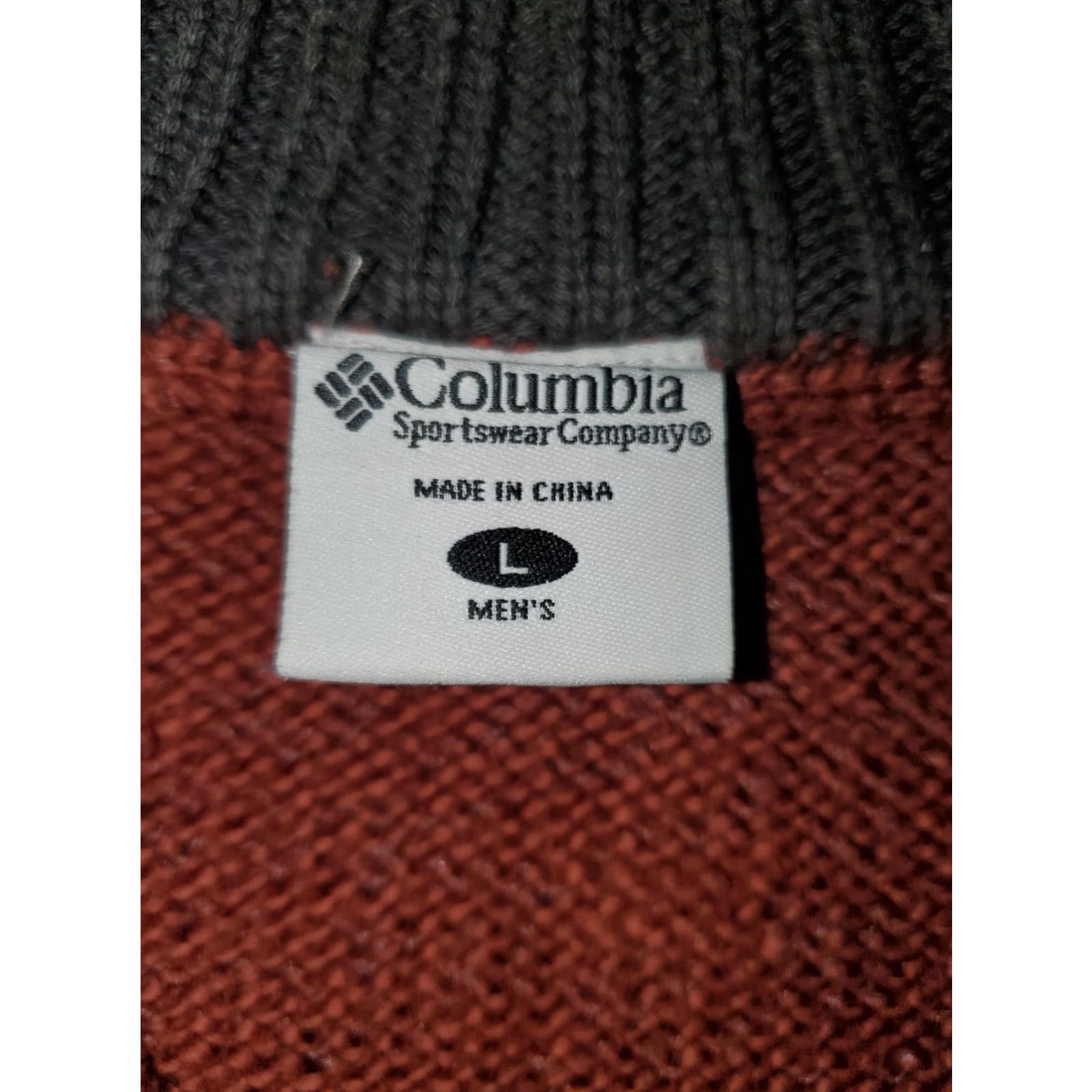 Vintage VINTAGE Columbia Sportswear 1/4 Zip Mens Sweater Large Gray Orange Striped Knit Wool Blend Casual 80s 90s Mens Size US L / EU 52-54 / 3 - 5 Thumbnail