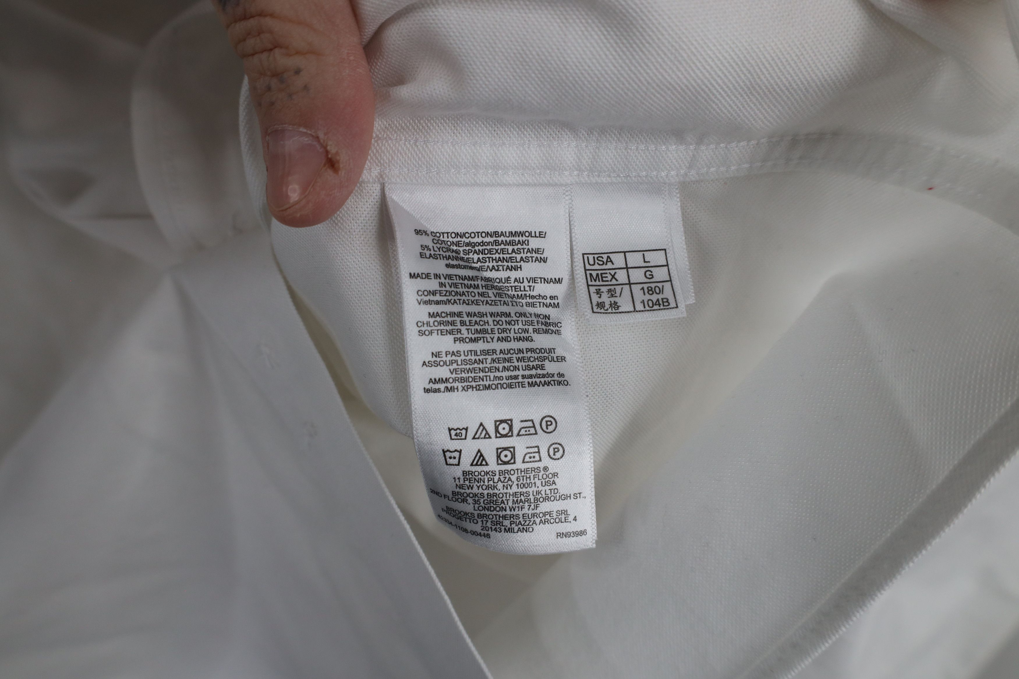 Brooks Brothers × Vintage Vintage Brooks Brothers Iron Stretch Button Down Shirt White Size US L / EU 52-54 / 3 - 9 Thumbnail