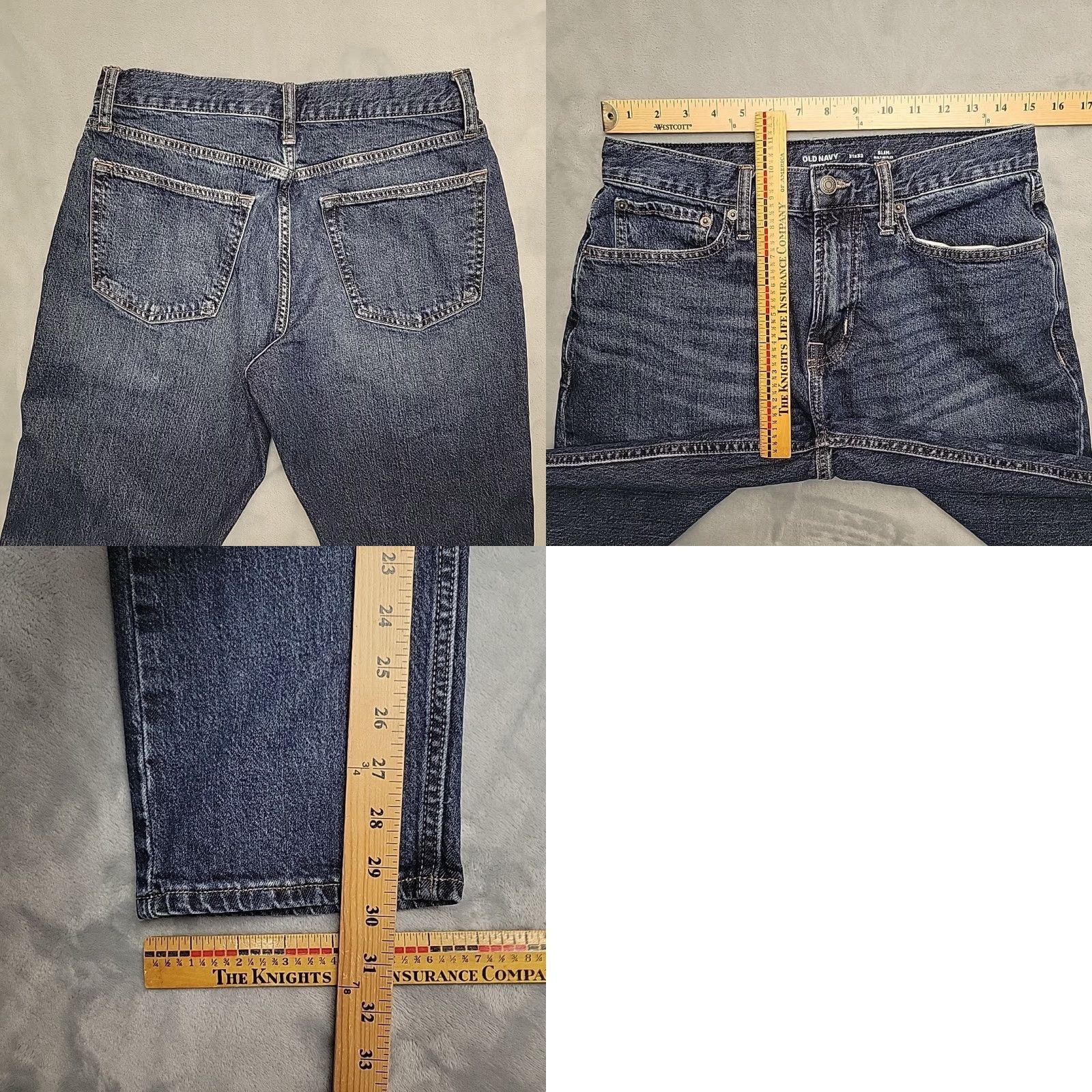 Old Navy Old Navy Jeans Mens 31x32 Faded Blue Denim Slim Flex Straight Leg Comfort Pants Jeans Size US 31 - 8 Thumbnail