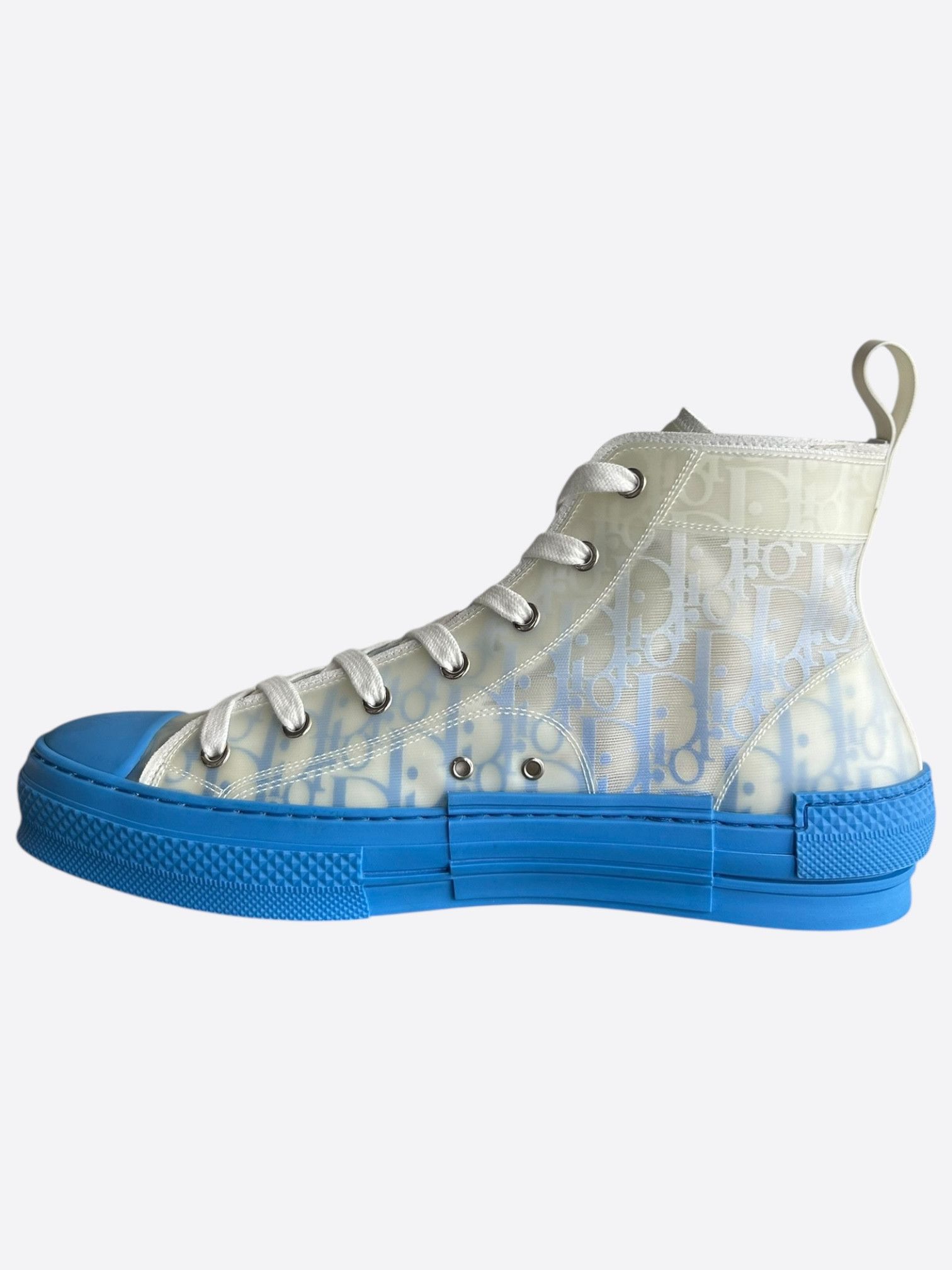 Dior Dior Blue & White Oblique Hightop B23 Sneakers Size US 11 / EU 44 - 6 Thumbnail