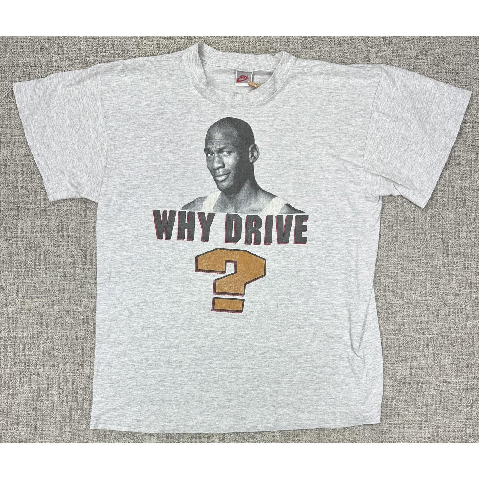 Nike Nike Shirt Gray Jordan Why Drive When You Can Fly 90s Sz L Size US L / EU 52-54 / 3 - 1 Thumbnail