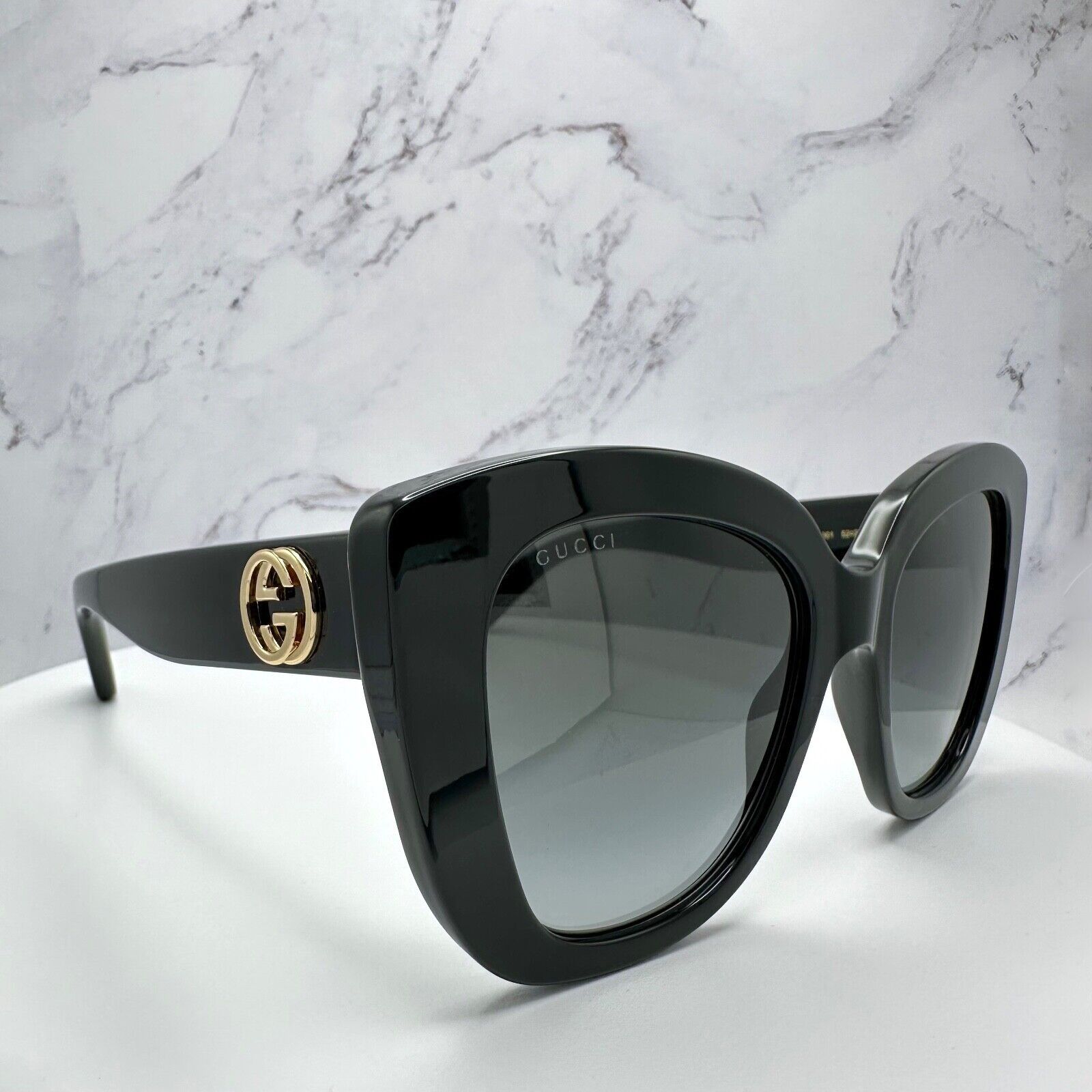 Gucci New Gucci Sunglasses Black Cat Eye Gold GG Metal Logo Size ONE SIZE - 20 Thumbnail