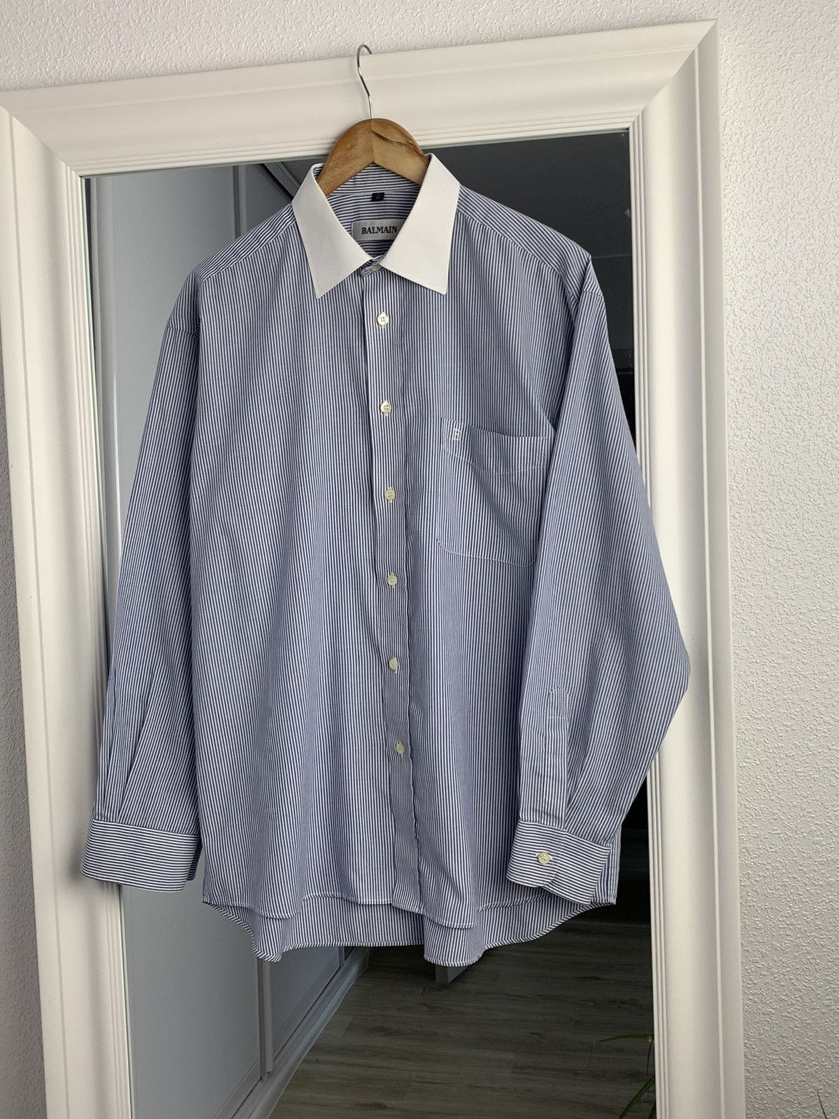 Balmain Balmain Stripped Shirt Vintage Balmain Shirt Button Ups 42/4 Size US XL / EU 56 / 4 - 1 Thumbnail