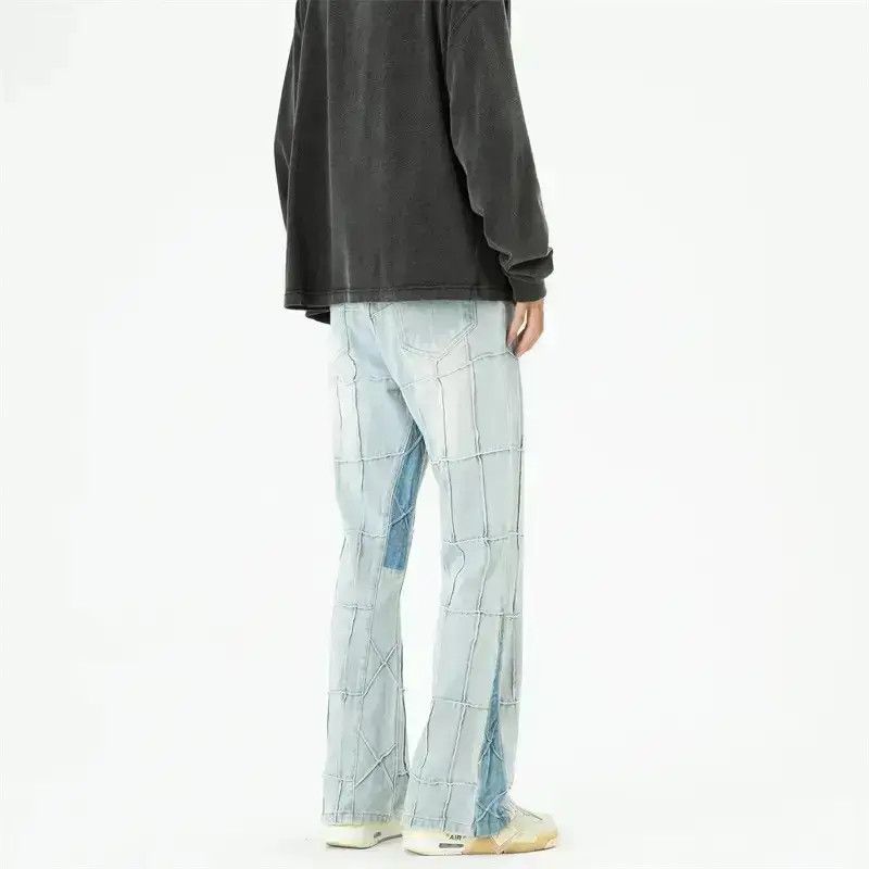 Japanese Brand Plaid Stacked Denim Jeans Vintage y2k Size US 30 / EU 46 - 6 Thumbnail