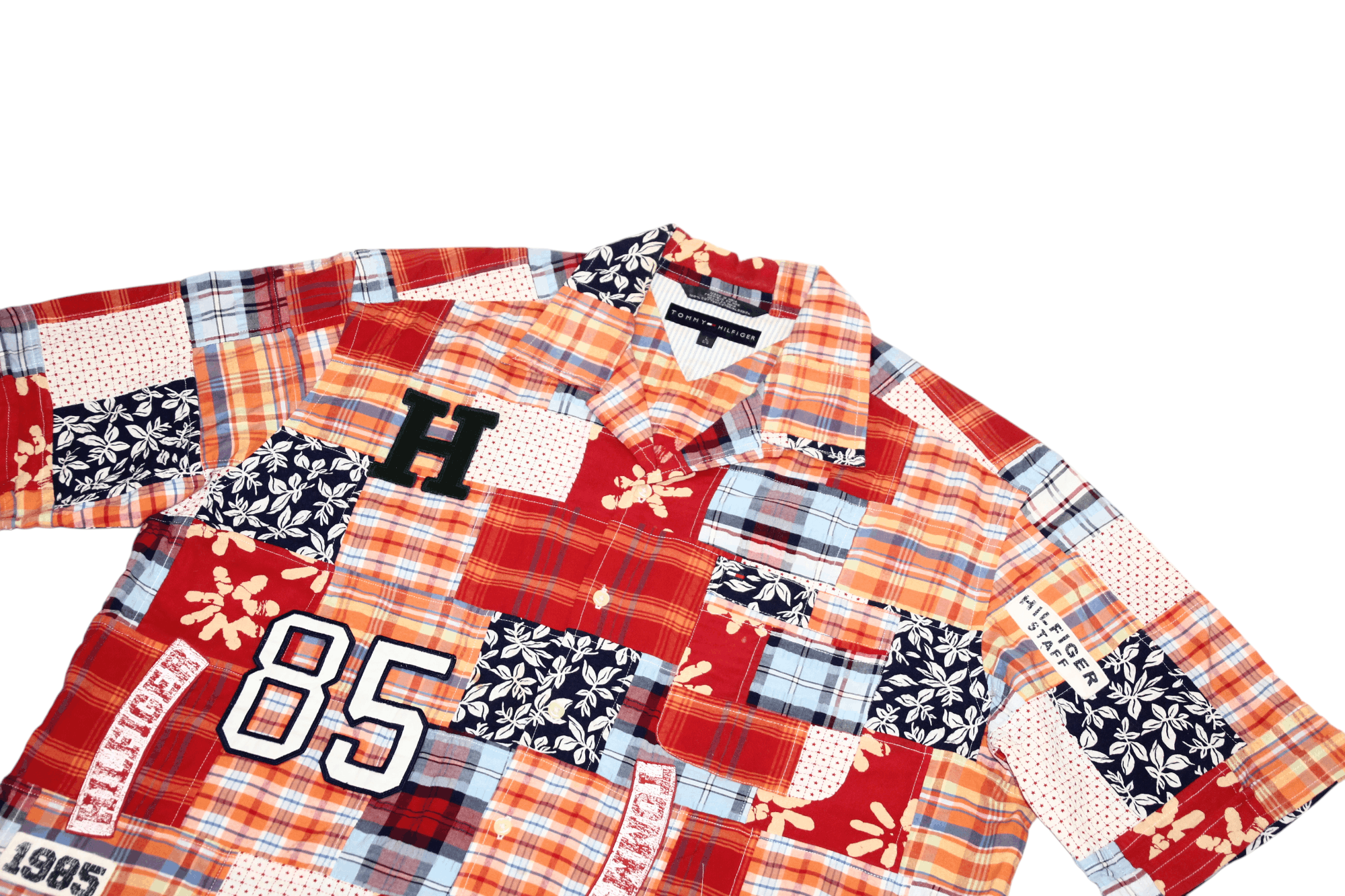 Tommy Hilfiger 💥Tommy Hilfiger Boro Sashiko Patchwork Hawaiian Shirt Size US XL / EU 56 / 4 - 6 Thumbnail