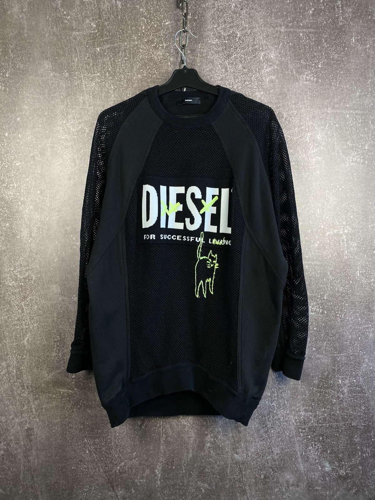 Diesel Y2K Diesel Vintage Mesh Details Sweatshirt Size XS / US 0-2 / IT 36-38 - 1 Thumbnail