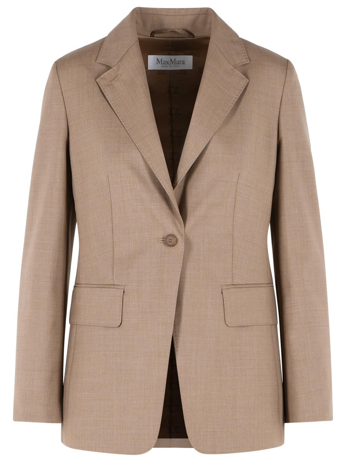 Max Mara MAX MARA 'Circense' Single-Breasted Blazer In Hazelnut Virgin Wool Tela Size S / US 4 / IT 40 - 1 Thumbnail