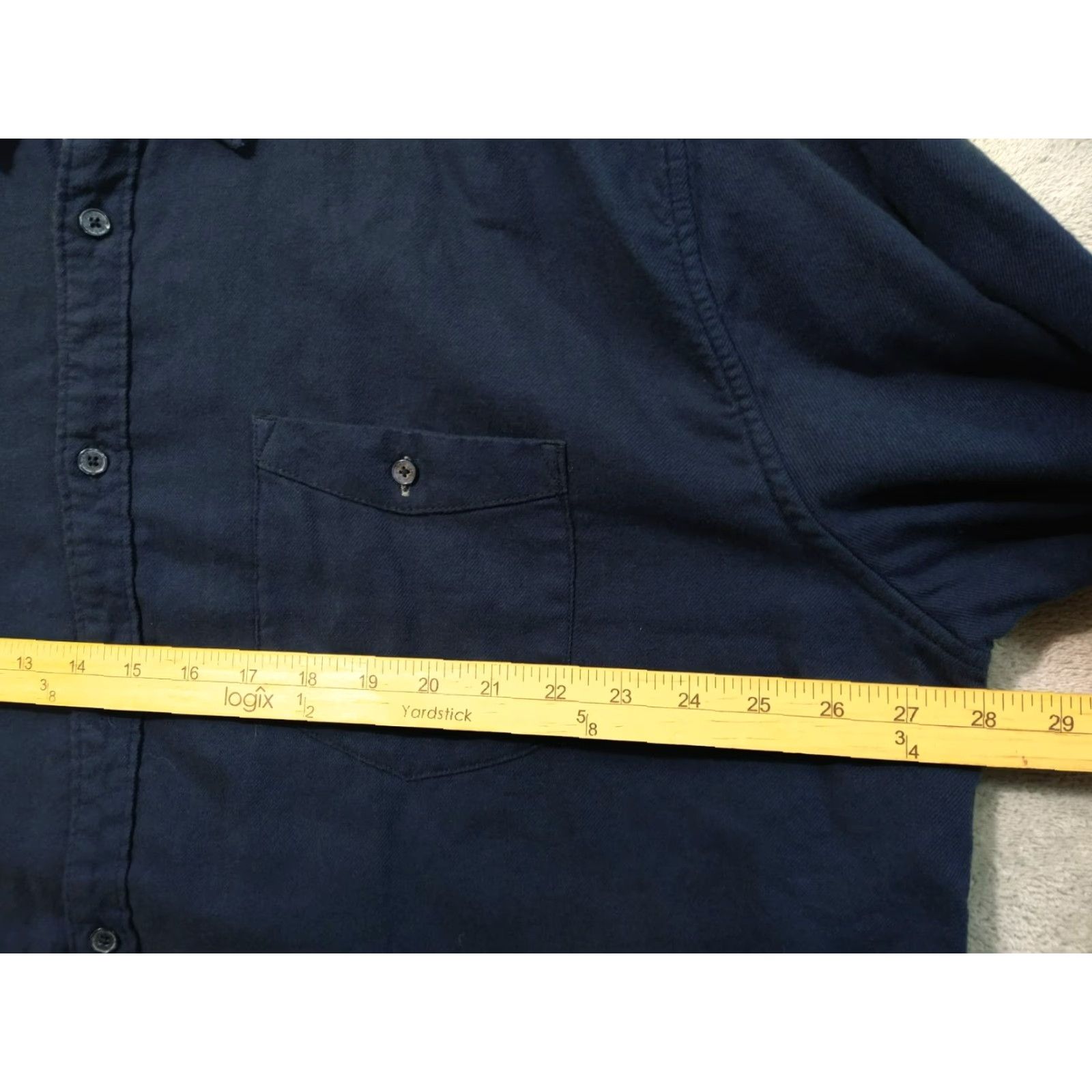 Carbon2Cobalt Carbon 2 Cobalt Shirt Mens 2XL Navy Blue Flannel Long Sleeve Button-Up Pocket Lined Size US XXL / EU 58 / 5 - 5 Thumbnail