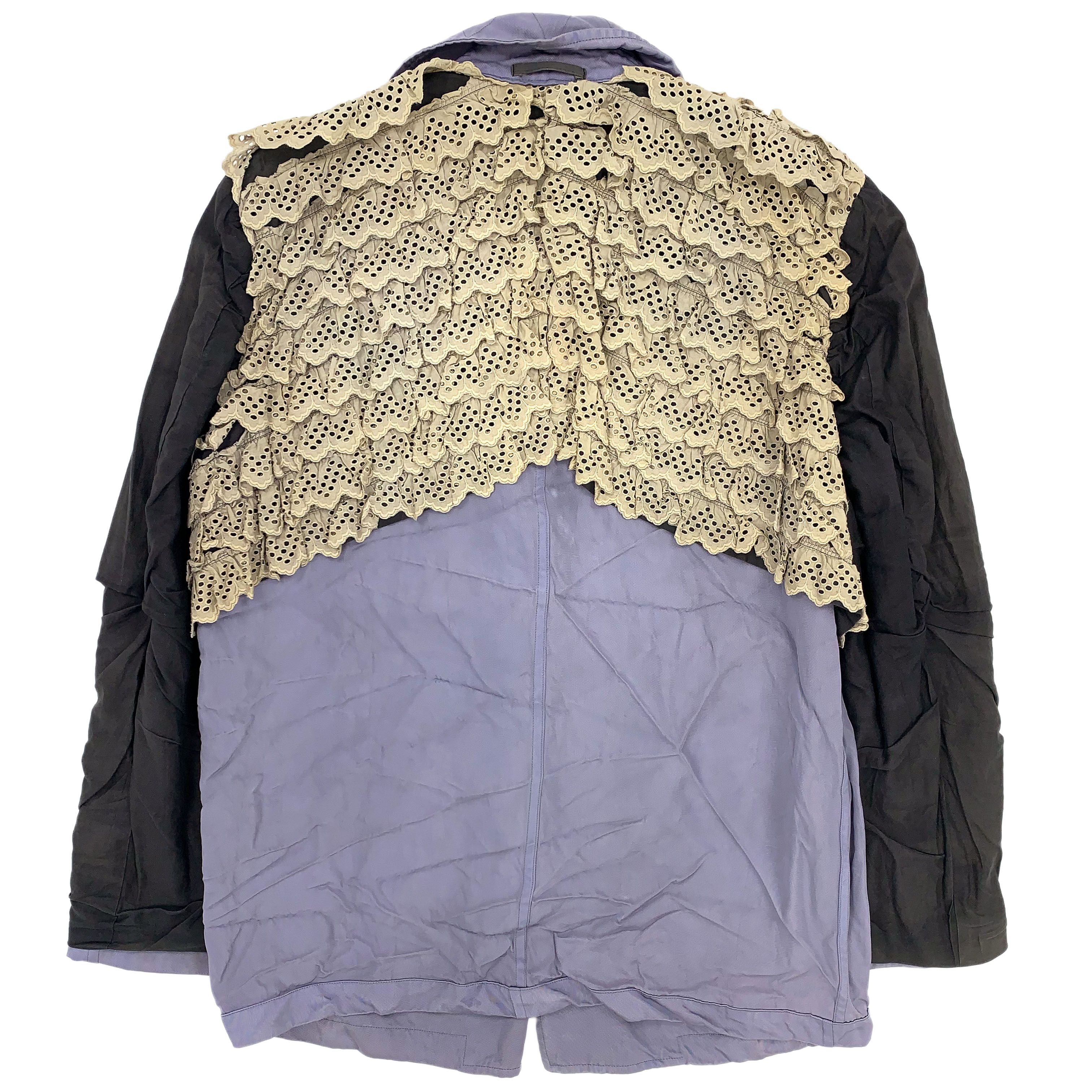 Comme des Garcons × Comme des Garcons Homme Plus SS99 Reversible Lace Ruffled Lining Nylon Jacket Size US M / EU 48-50 / 2 - 4 Thumbnail