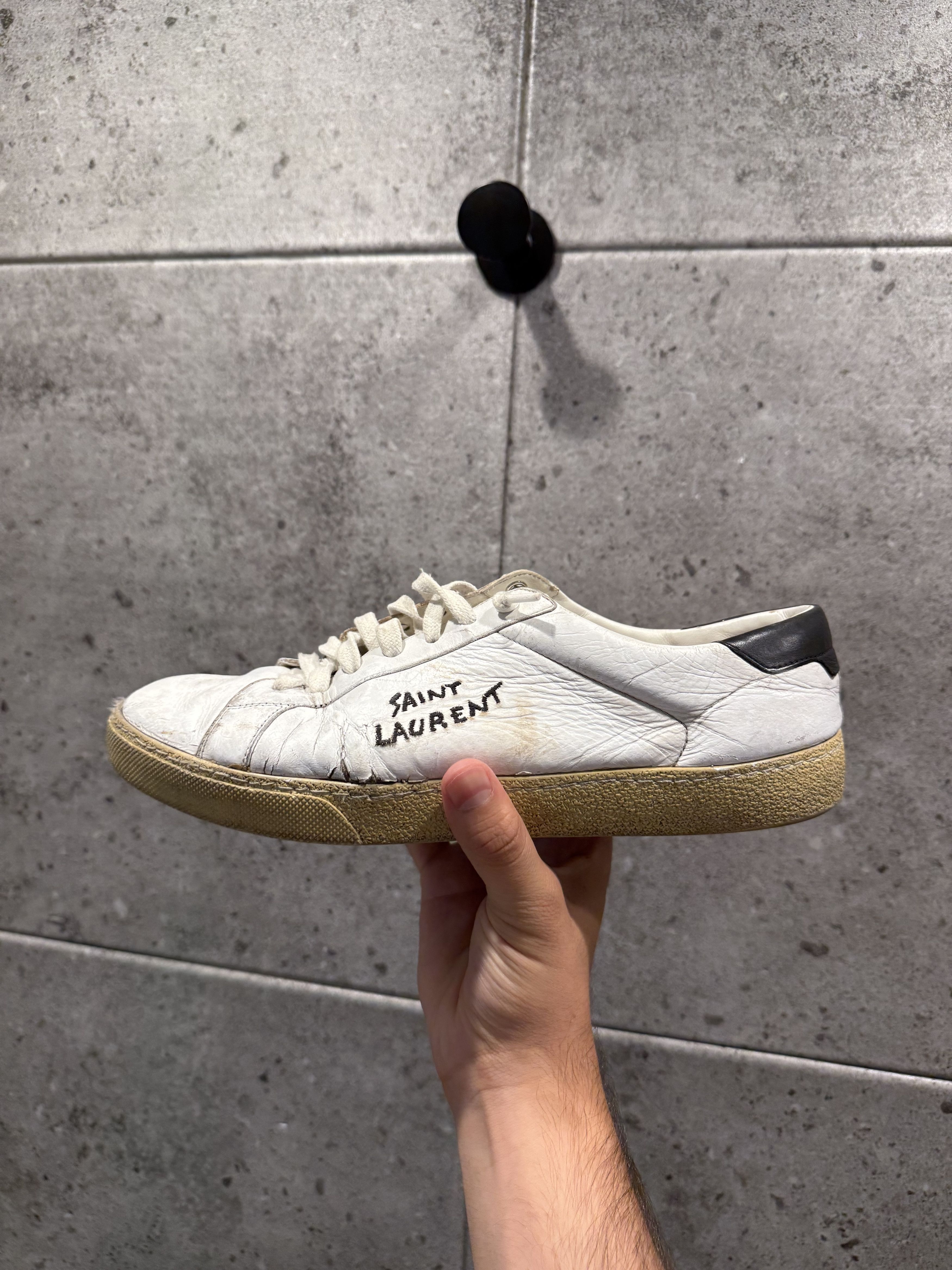 Saint Laurent Paris Saint Laurent logo court low top sneakers Size US 10 / EU 43 - 4 Thumbnail