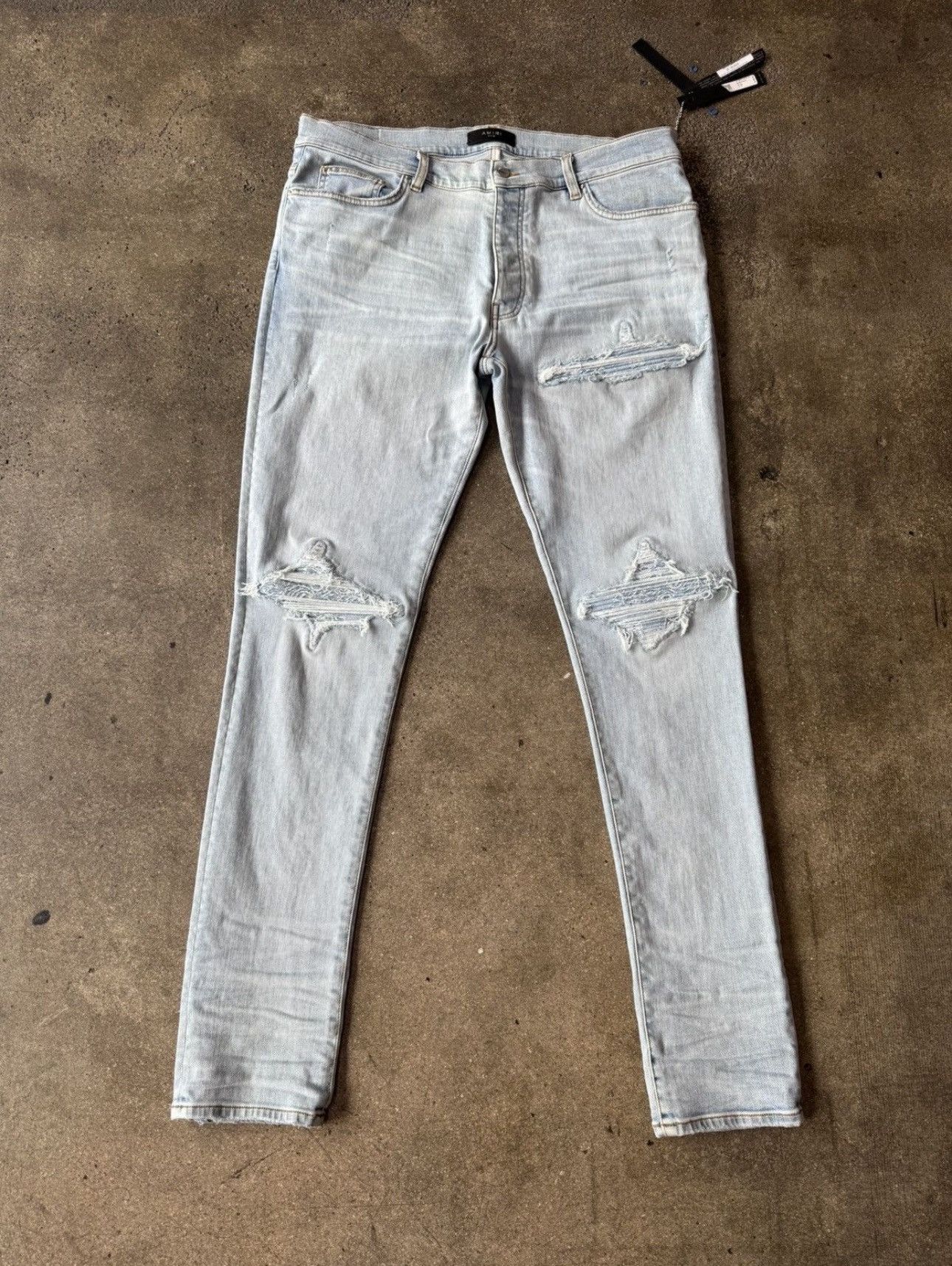 Amiri Amiri MX1 Bandana Jacquard Jean Light Blue Size US 38 / EU 54 - 1 Thumbnail