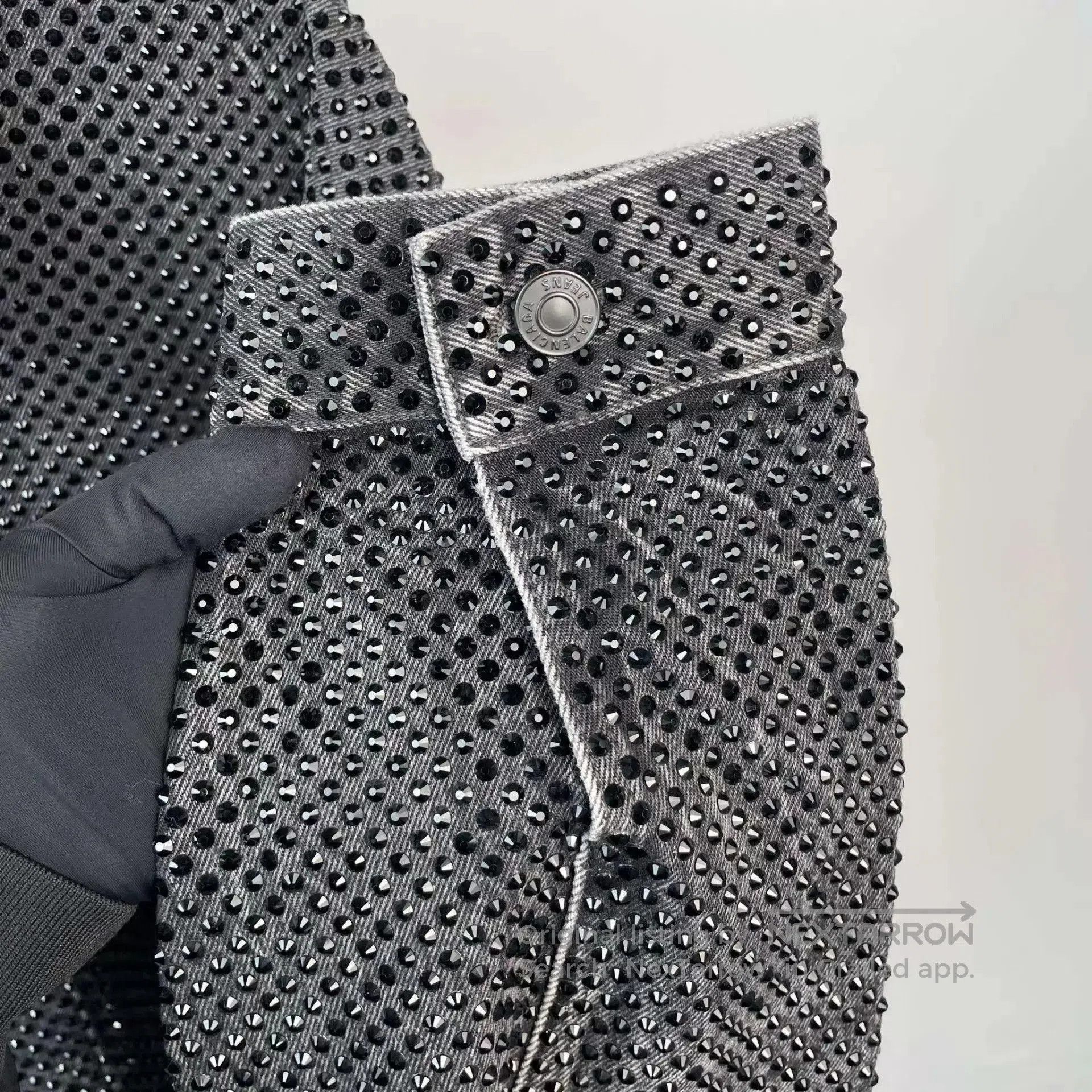 Balenciaga Black Perforated Denim Jacket Size S. Size US S / EU 44-46 / 1 - 7 Thumbnail