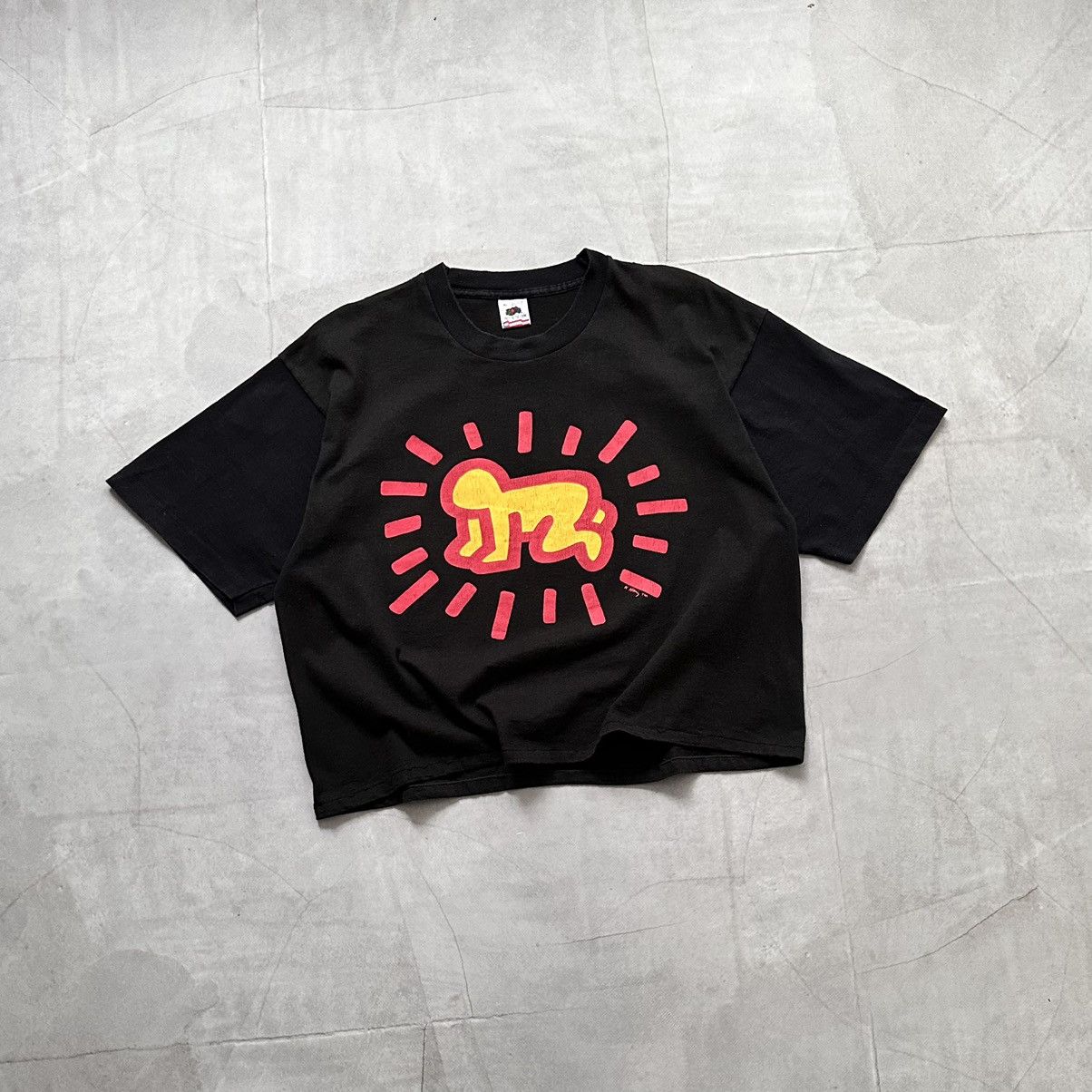 Keith Haring RARE 1990 Keith Haring Barking Dog Vintage Cropped T Shirt Size US XL / EU 56 / 4 - 1 Thumbnail