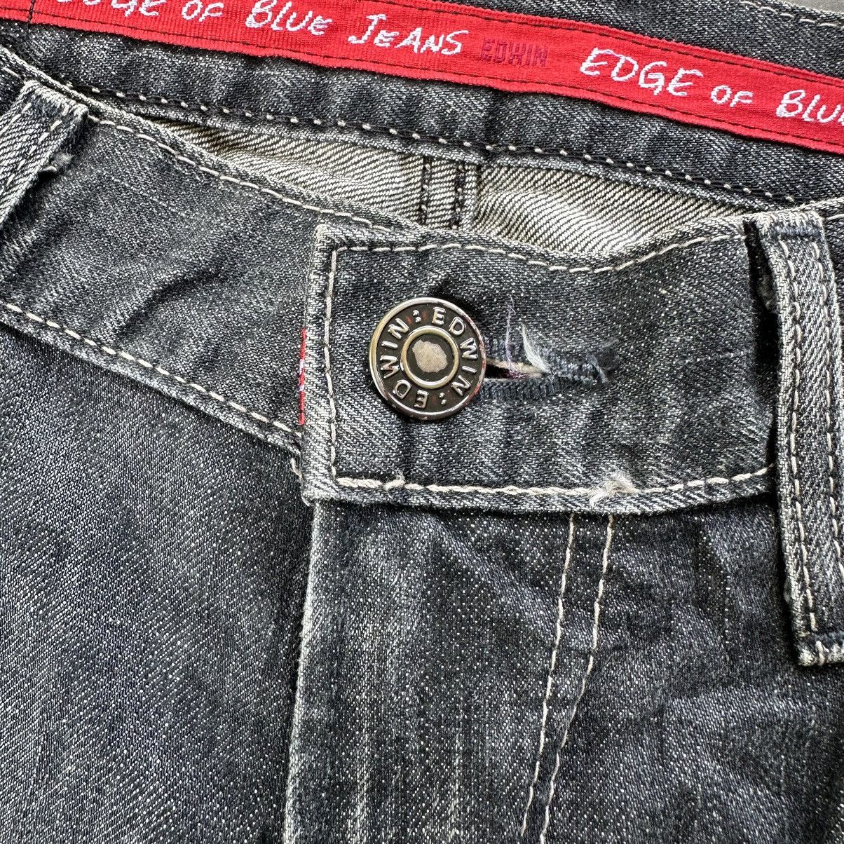 Japanese Brand Vintage Edwin Faded Black Distressed Denim Jean Pant W31 Size US 31 - 4 Thumbnail