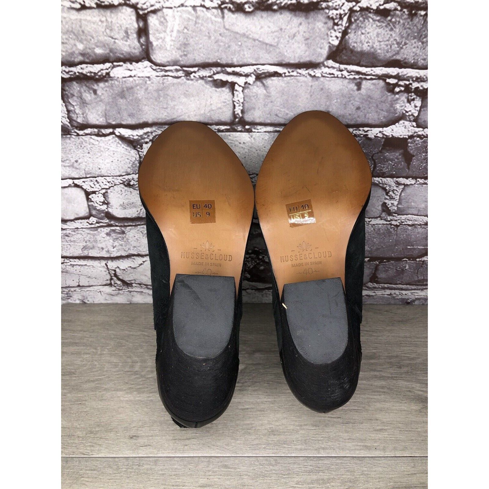 Other Musse & Cloud Black Suede Leather Chelsea Block Heel Boots W Size US 10 / IT 40 - 16 Thumbnail