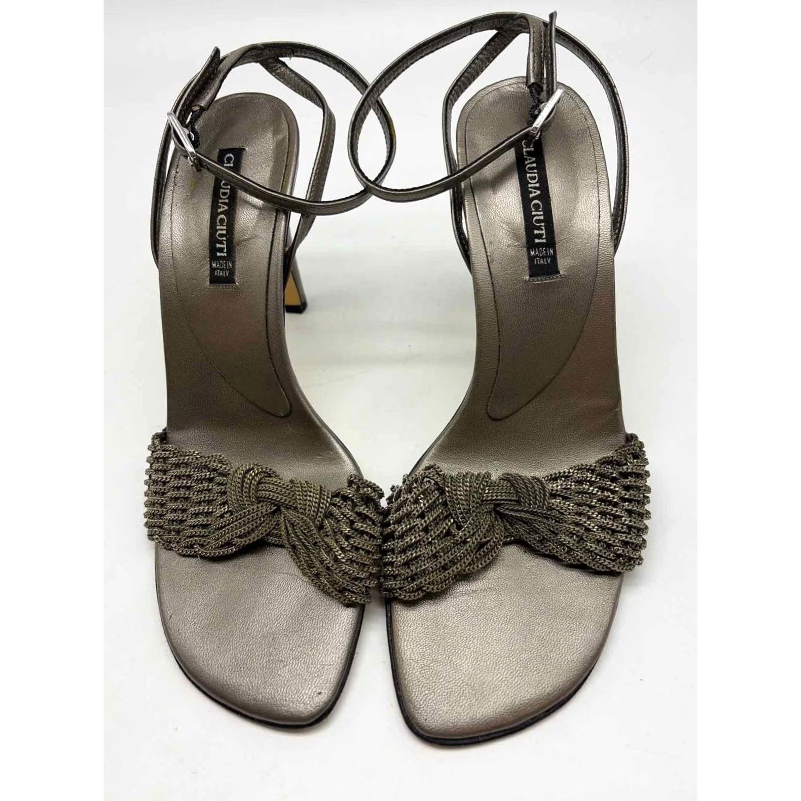 Vintage Claudia Ciuti Gray Size 7 Ankle Strap Heels Size US 7 / IT 37 - 5 Thumbnail