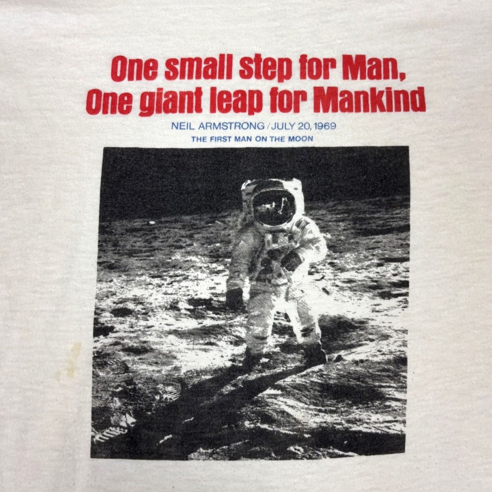 NASA VINTAGE 80s Moon Landing Ringer T Shirt Men''s Small Neil Armstrong NASA Apollo 11 Size US S / EU 44-46 / 1 - 3 Thumbnail