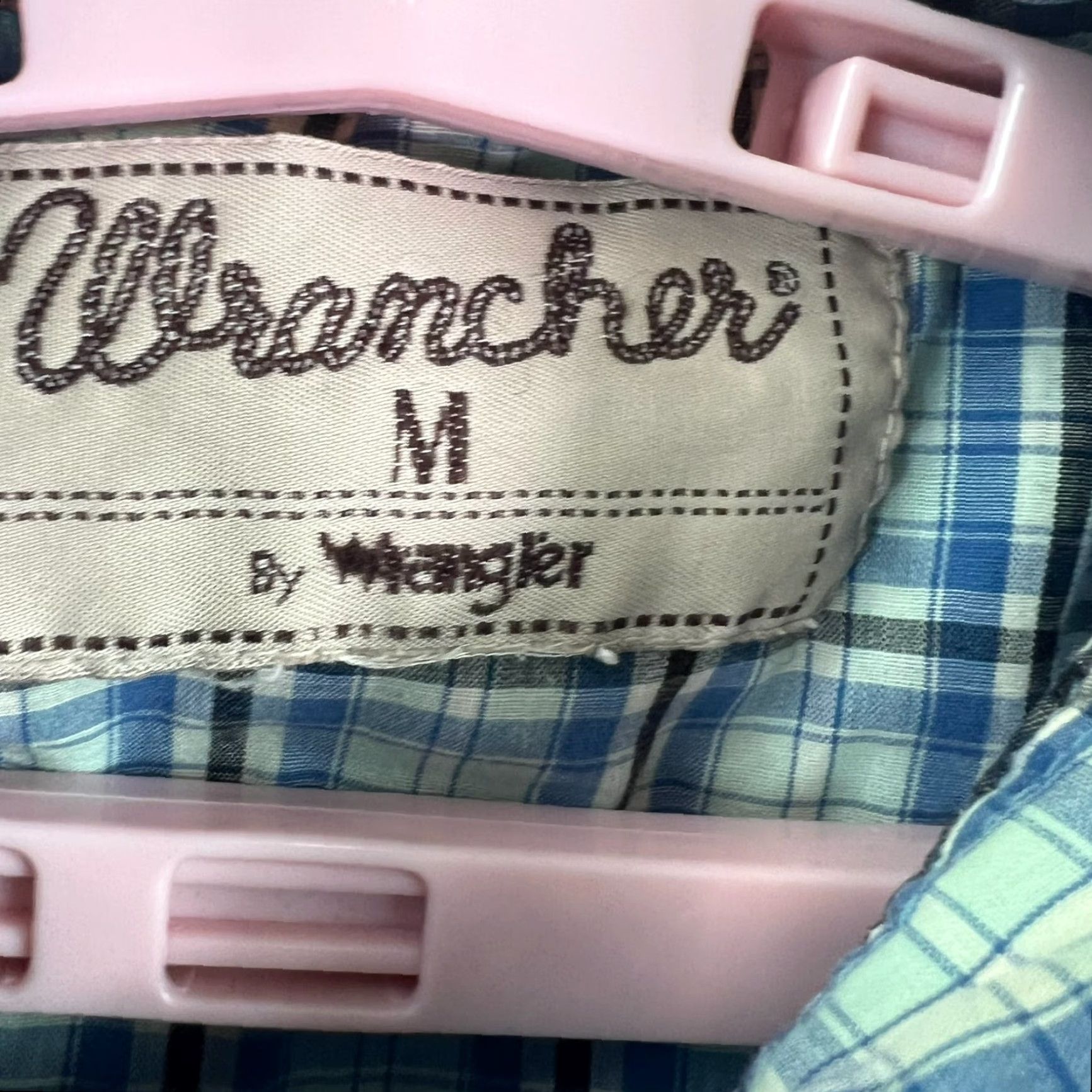 Wrangler Wrangler Wrancher Plaid Snap-Button Shirt Mens M Blue Short Sleeve Button-Up Casual Western Cowboys Shirt Size US M / EU 48-50 / 2 - 4 Thumbnail