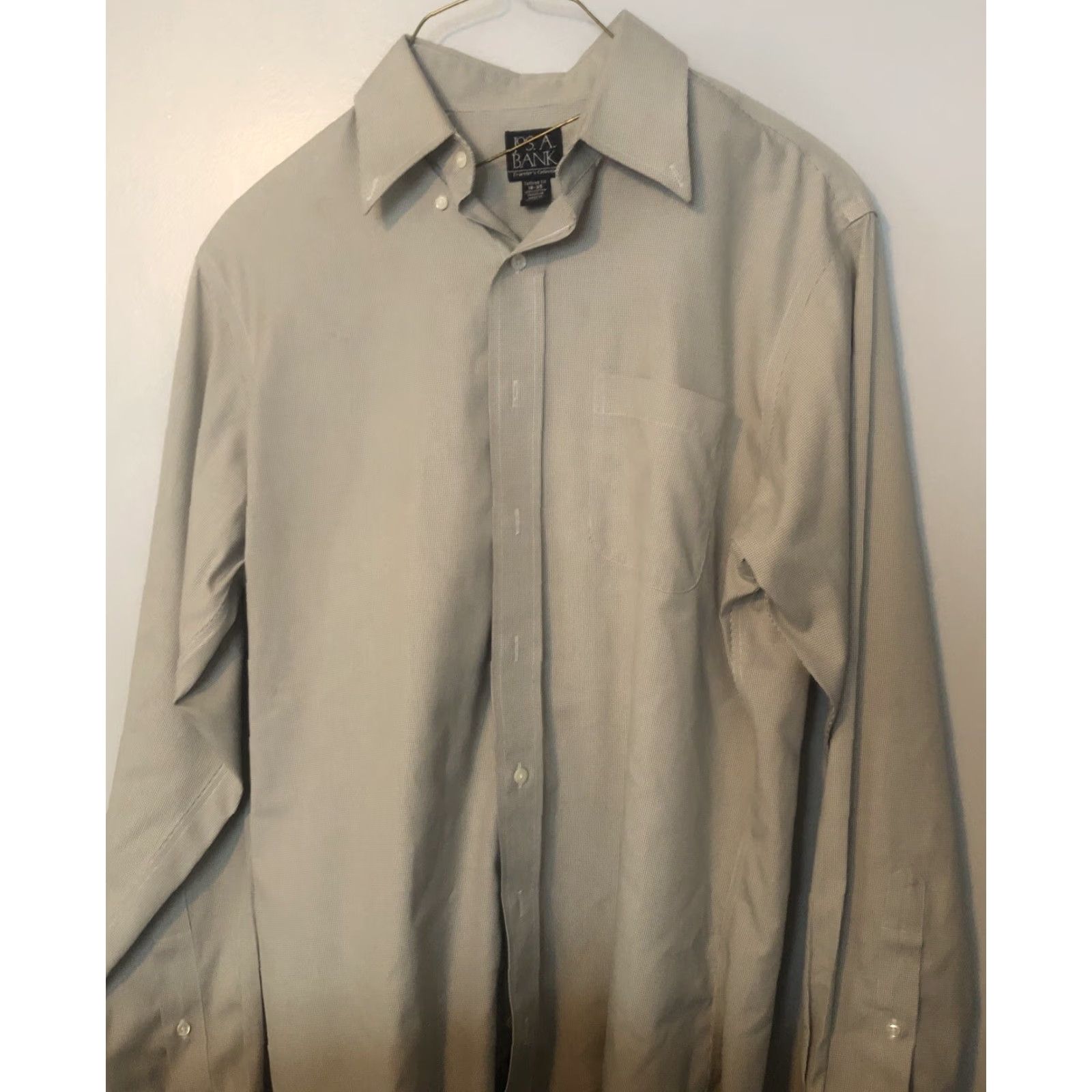 Jos. A. Bank Jos A Bank Travelers Shirt Men L 16 35 Green Check Long Sleeve Button Down Dress Shirt Blue 100% Cotton Tailored (Regular) Men’s Size US L / EU 52-54 / 3 - 2 Thumbnail
