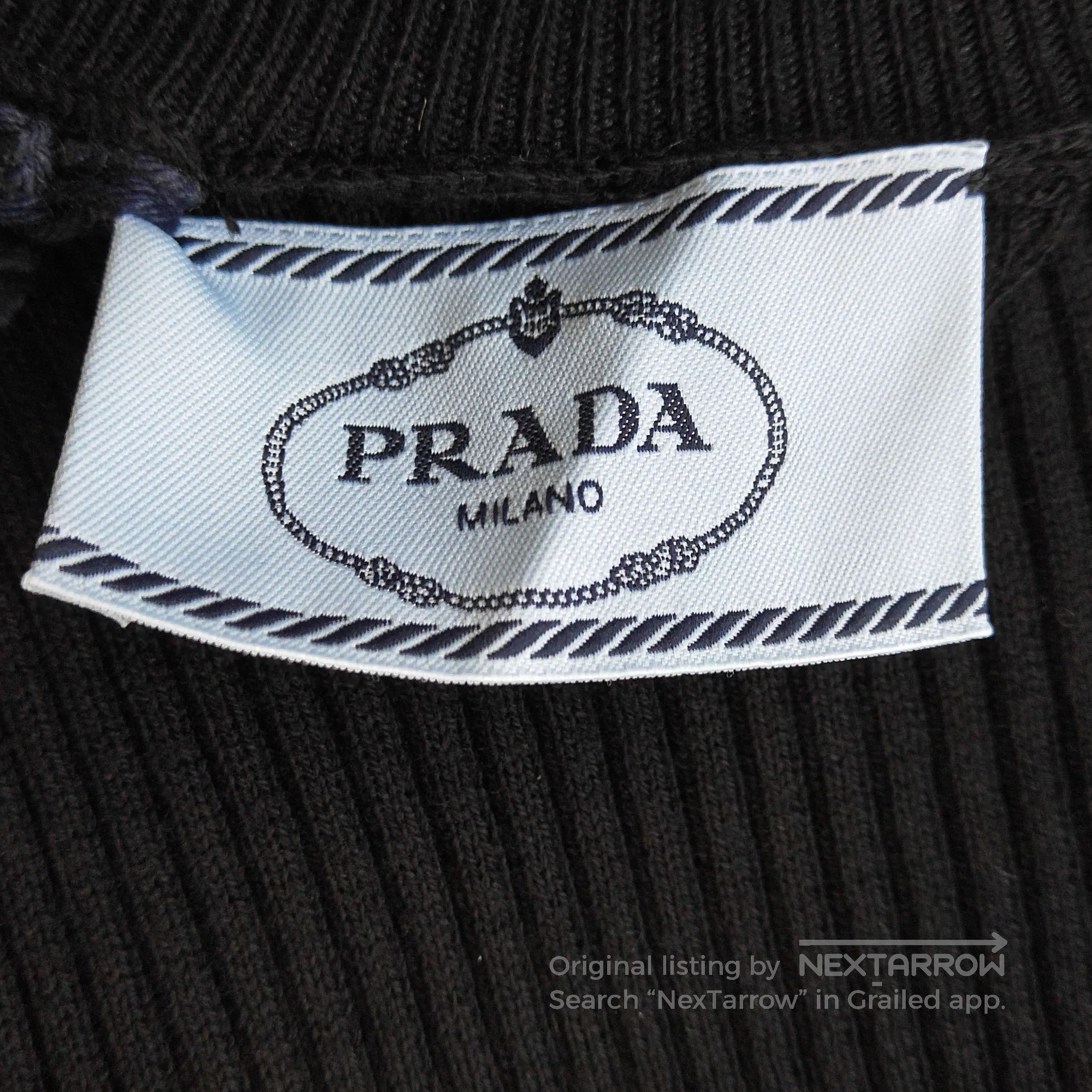 Prada Prada Black Cotton Turtleneck Knit Sweater . Size XS / US 0-2 / IT 36-38 - 6 Thumbnail