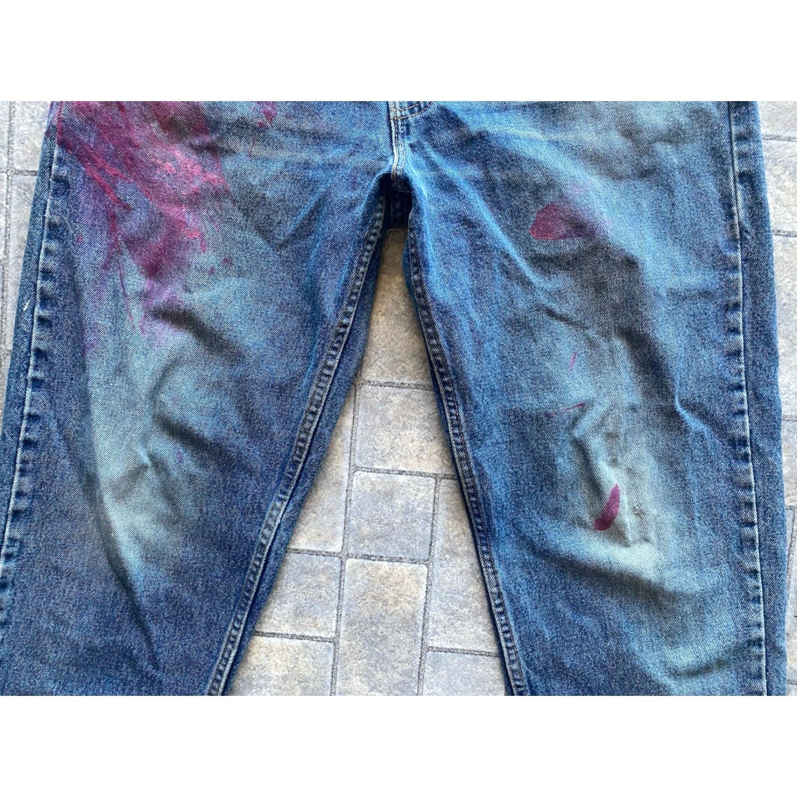 Levi's VINTAGE Levi's 560 Jeans Men 33 Inseam 30 Damaged Flaws Made In USA Blue Pants Size US 33 - 3 Thumbnail