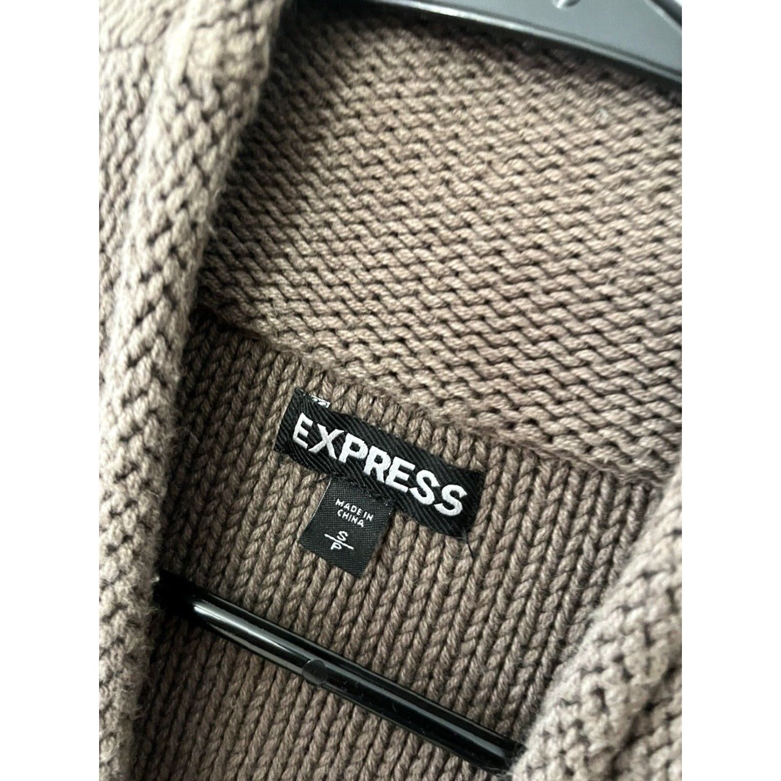 Express VINTAGE Express Brown Short Sleeve Chunky Knit Open Front Cardigan Sweater Womens Size S Size S / US 4 / IT 40 - 3 Thumbnail