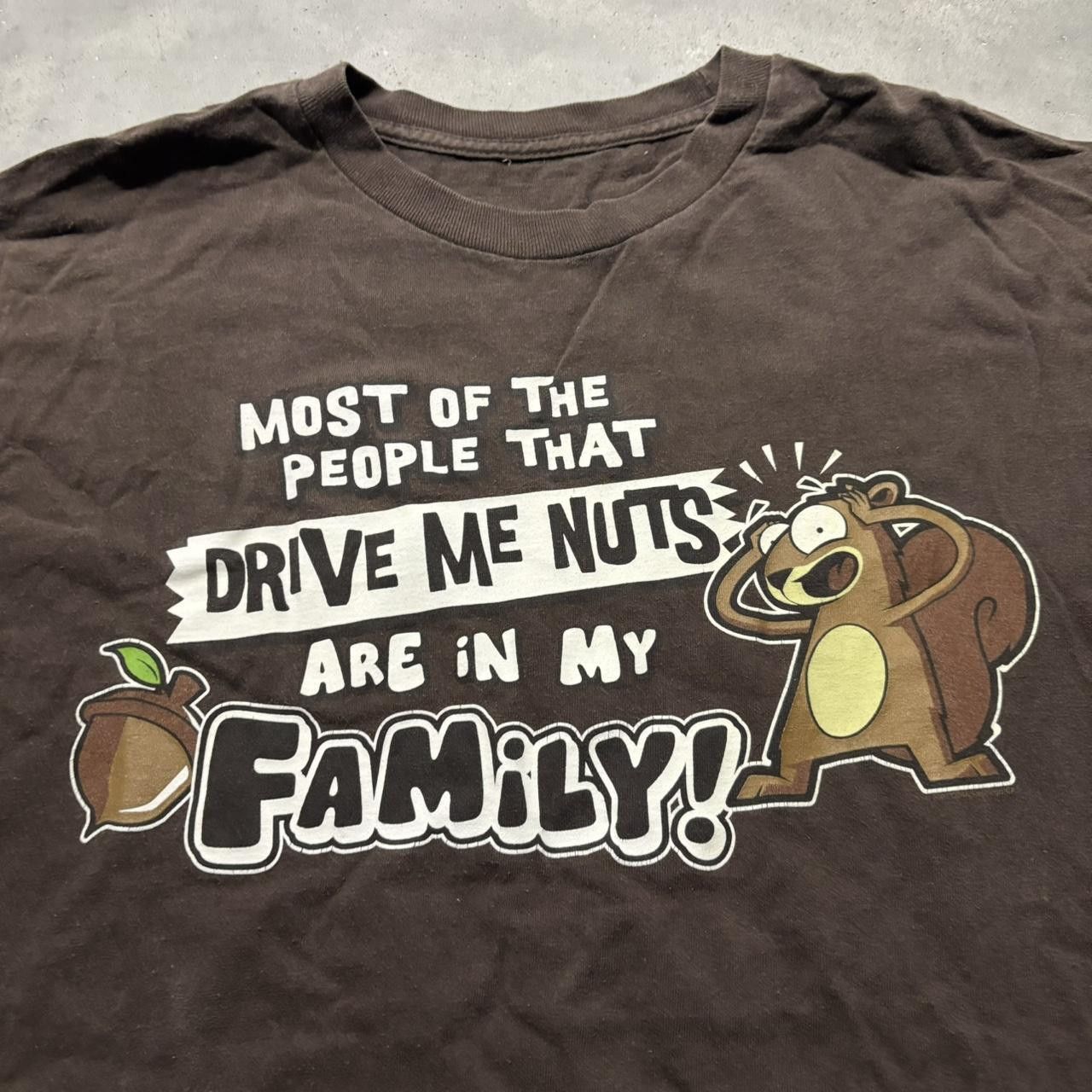Japanese Brand × Vintage Crazy Vintage Y2K/2000s Brown Funny Humor Graphic Tee! Size US L / EU 52-54 / 3 - 2 Thumbnail