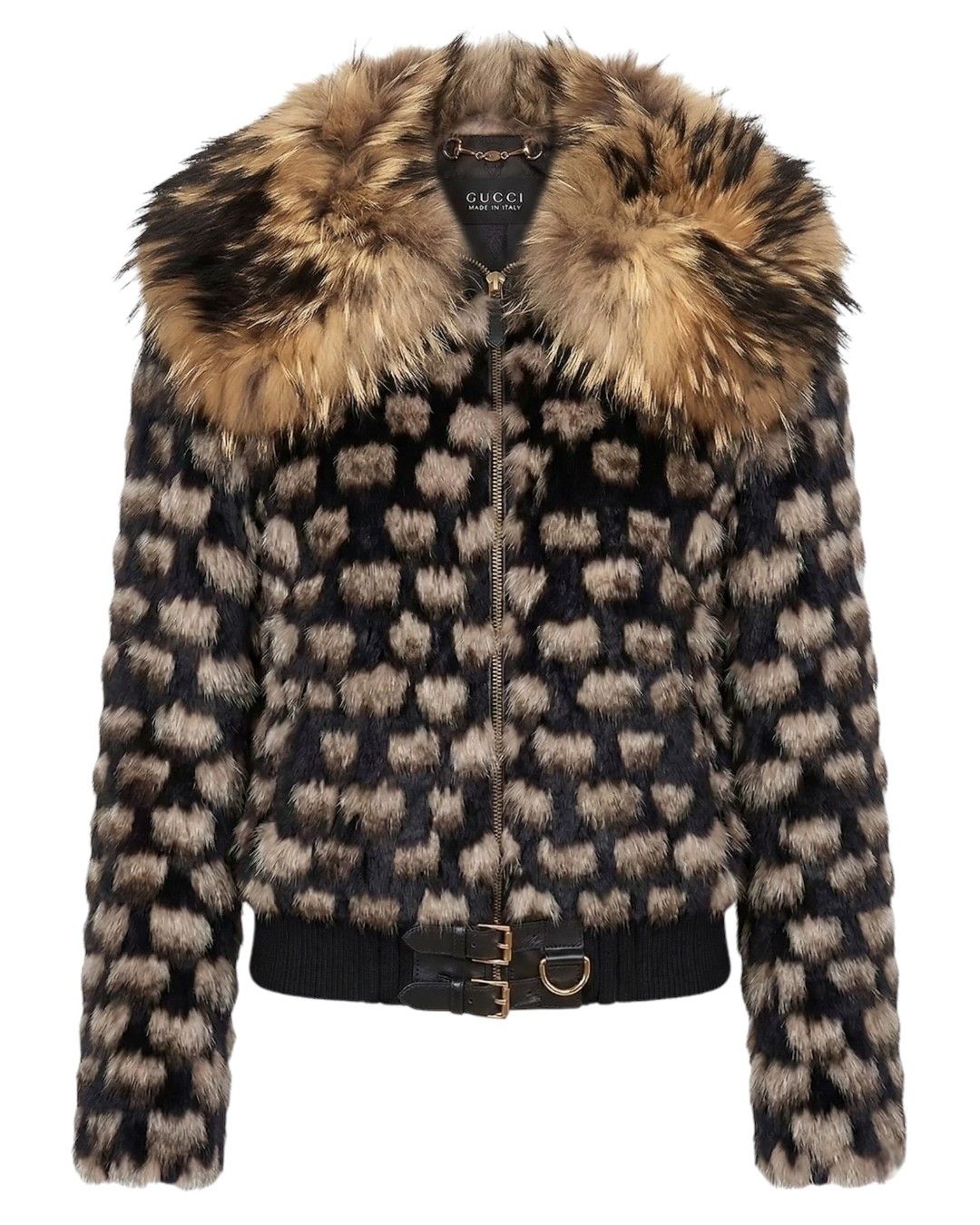 Gucci F/W 2008 RACCOON FUR LEATHER BOMBER JACKET Size XS / US 0-2 / IT 36-38 - 1 Thumbnail