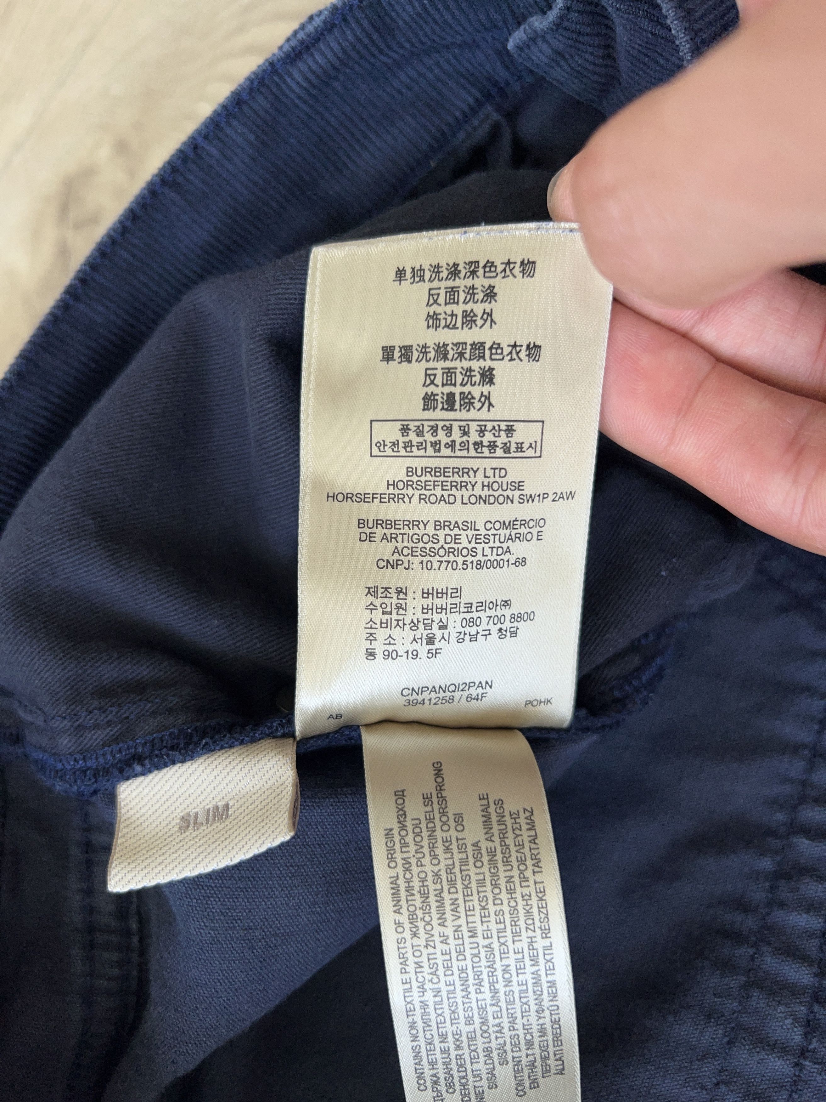 Burberry × Designer Brit Corduroy Chino Pants Trousers Navy Blue Size W35 L34 Size US 35 - 8 Thumbnail