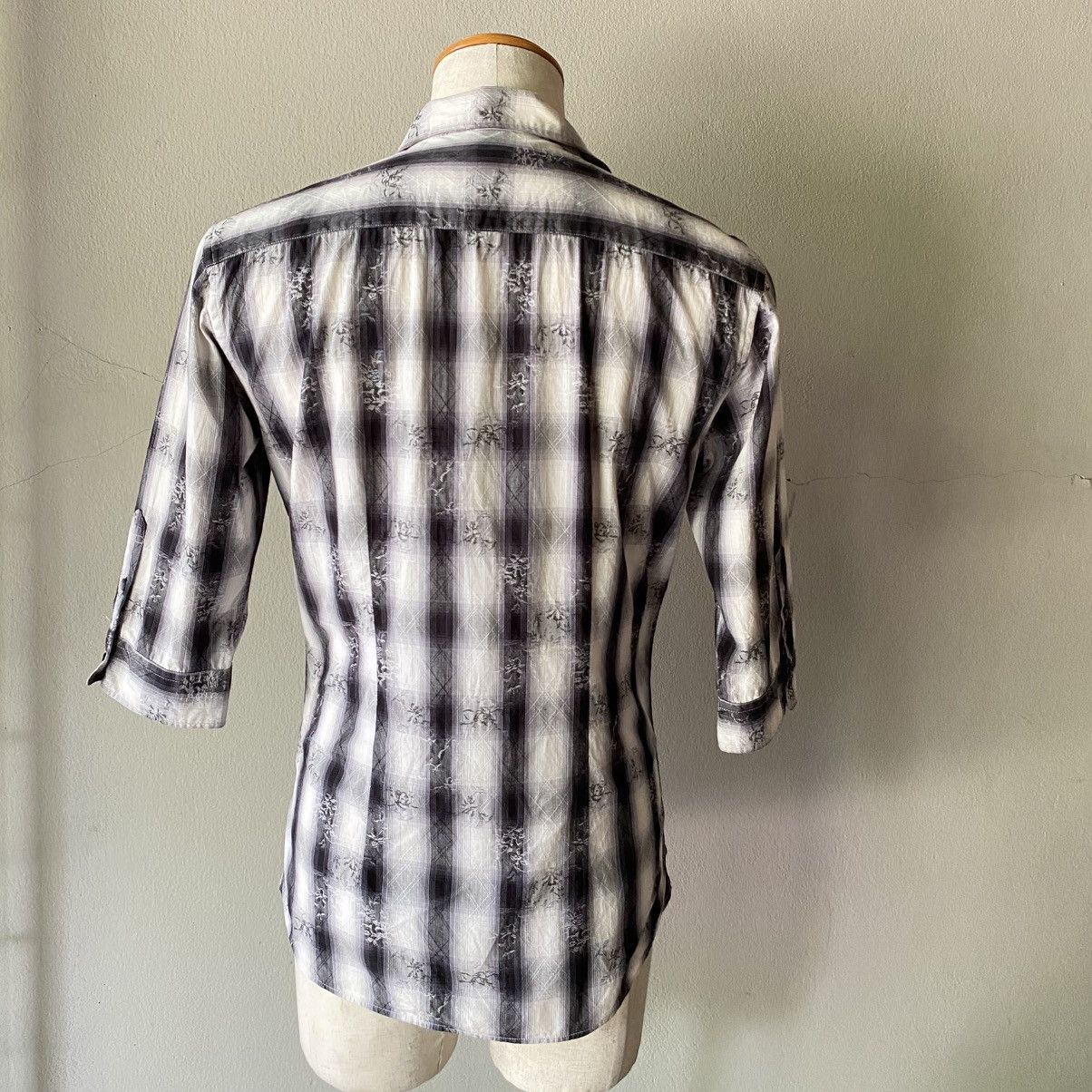 Tornado Mart TORNADO MART Black & White Ombre Plaid Shirt Size US L / EU 52-54 / 3 - 19 Thumbnail