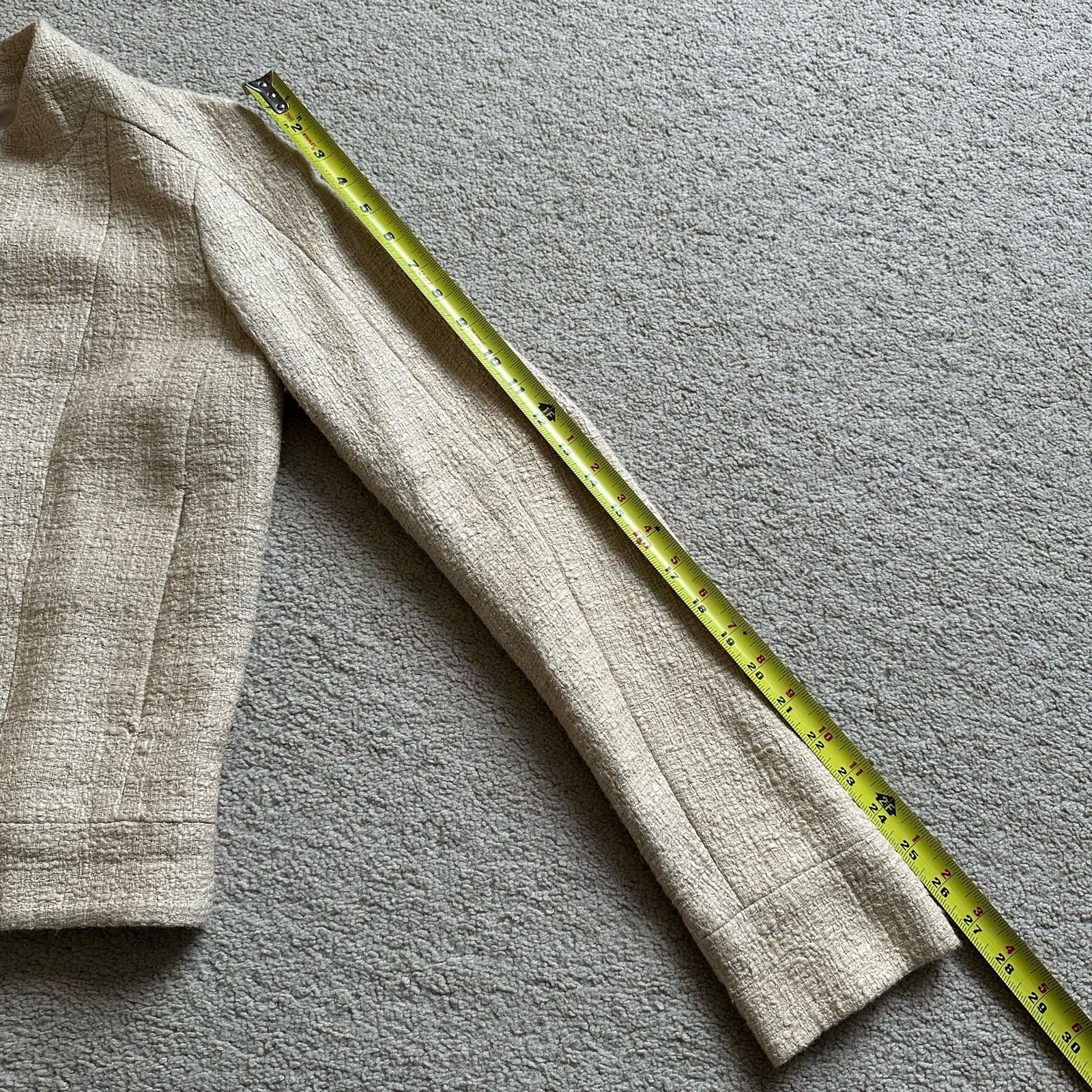Other Reed Krakoff Tweed Collarless Jacket in Creme Beige | LArge Size L / US 10 / IT 46 - 9 Thumbnail