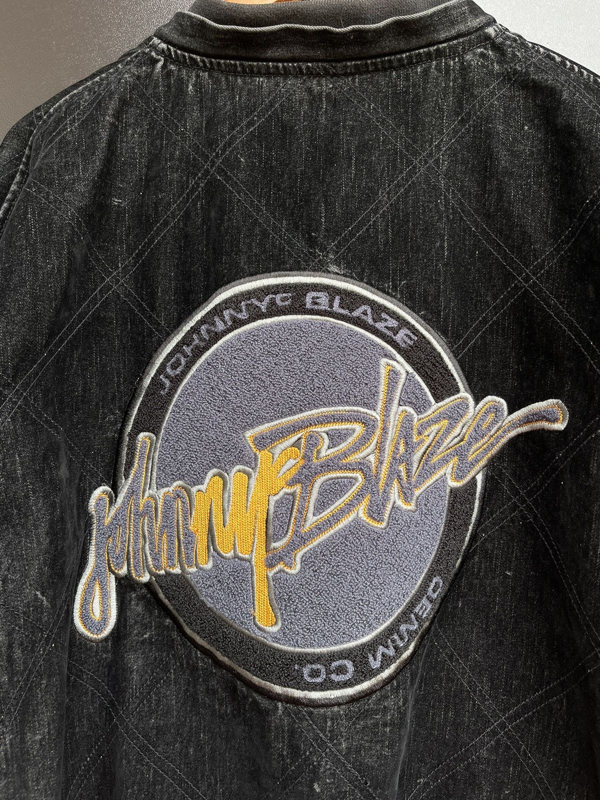 Pelle Pelle Johnny Blaze Denim Jacket Black Washed Vintage Faded Style Size US L / EU 52-54 / 3 - 8 Thumbnail