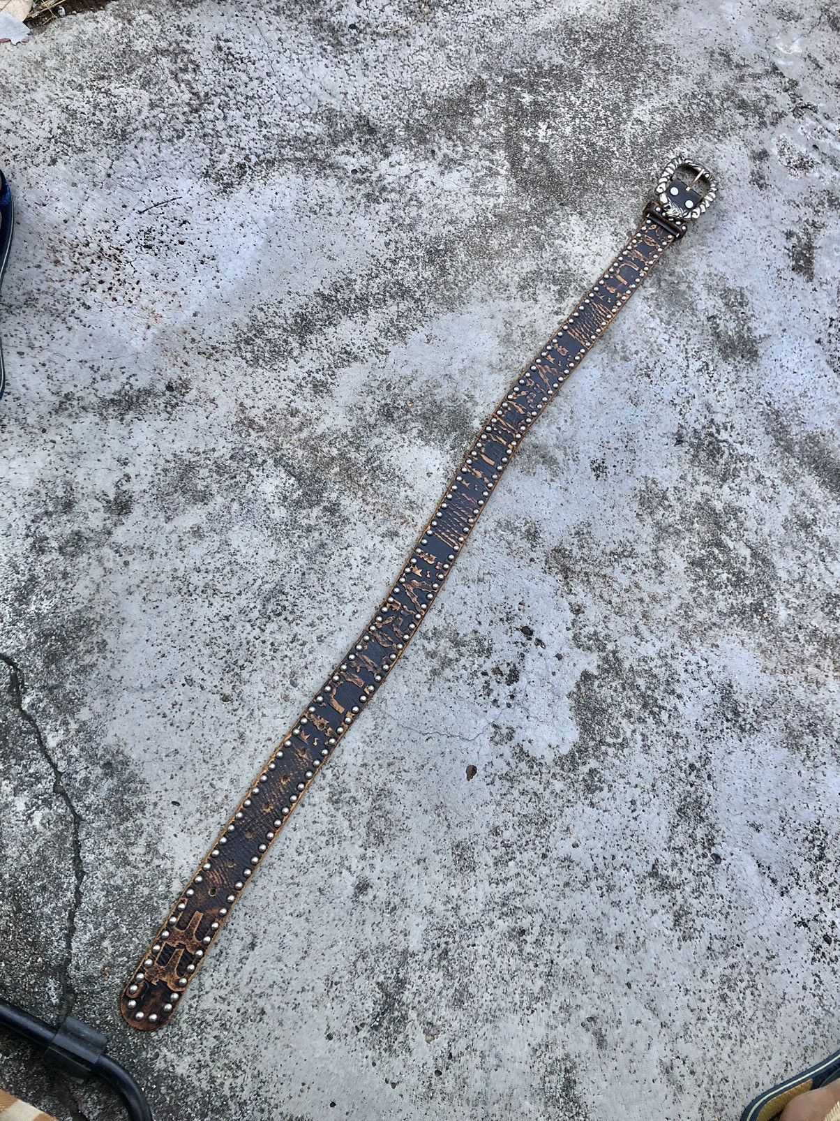 Leather STUDDED PUNK STYLE LEATHER BELT Size ONE SIZE - 5 Thumbnail