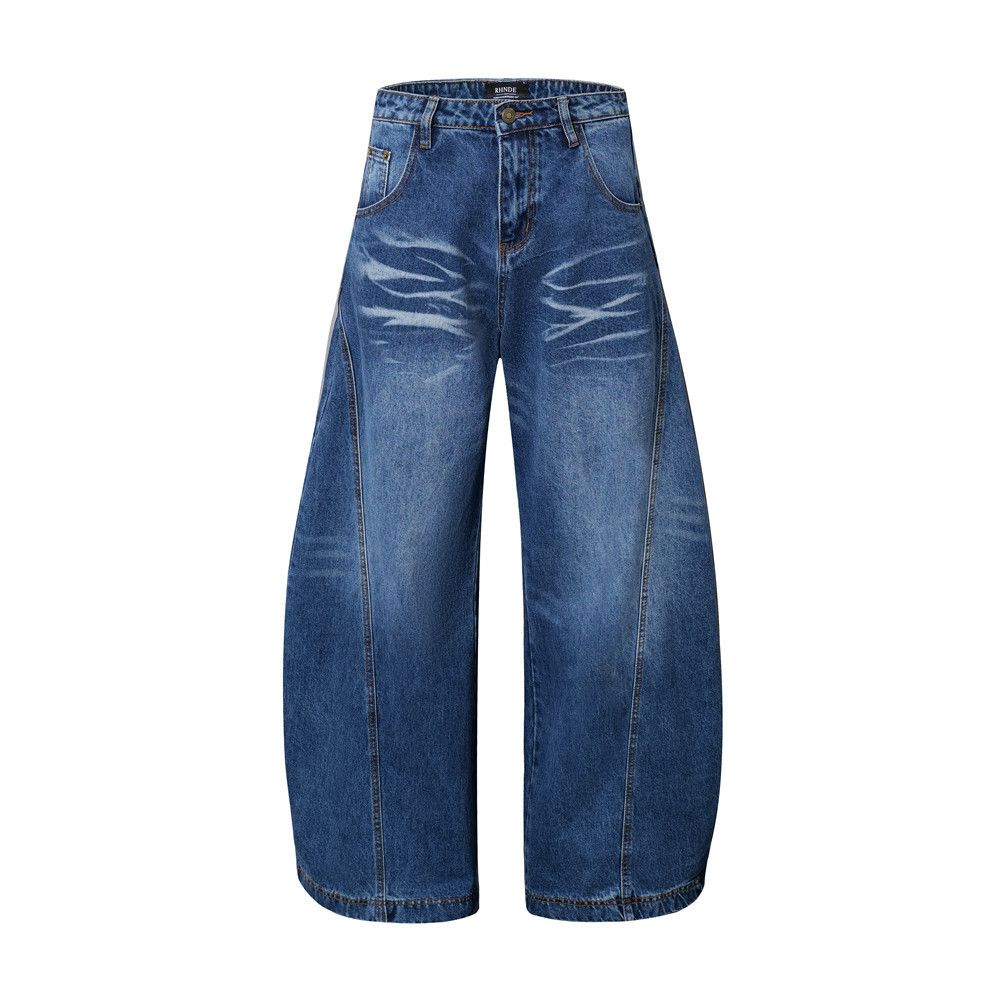 Japanese Brand × Jean American silhouette washed trendy loose straight jeans Size US 34 / EU 50 - 1 Thumbnail