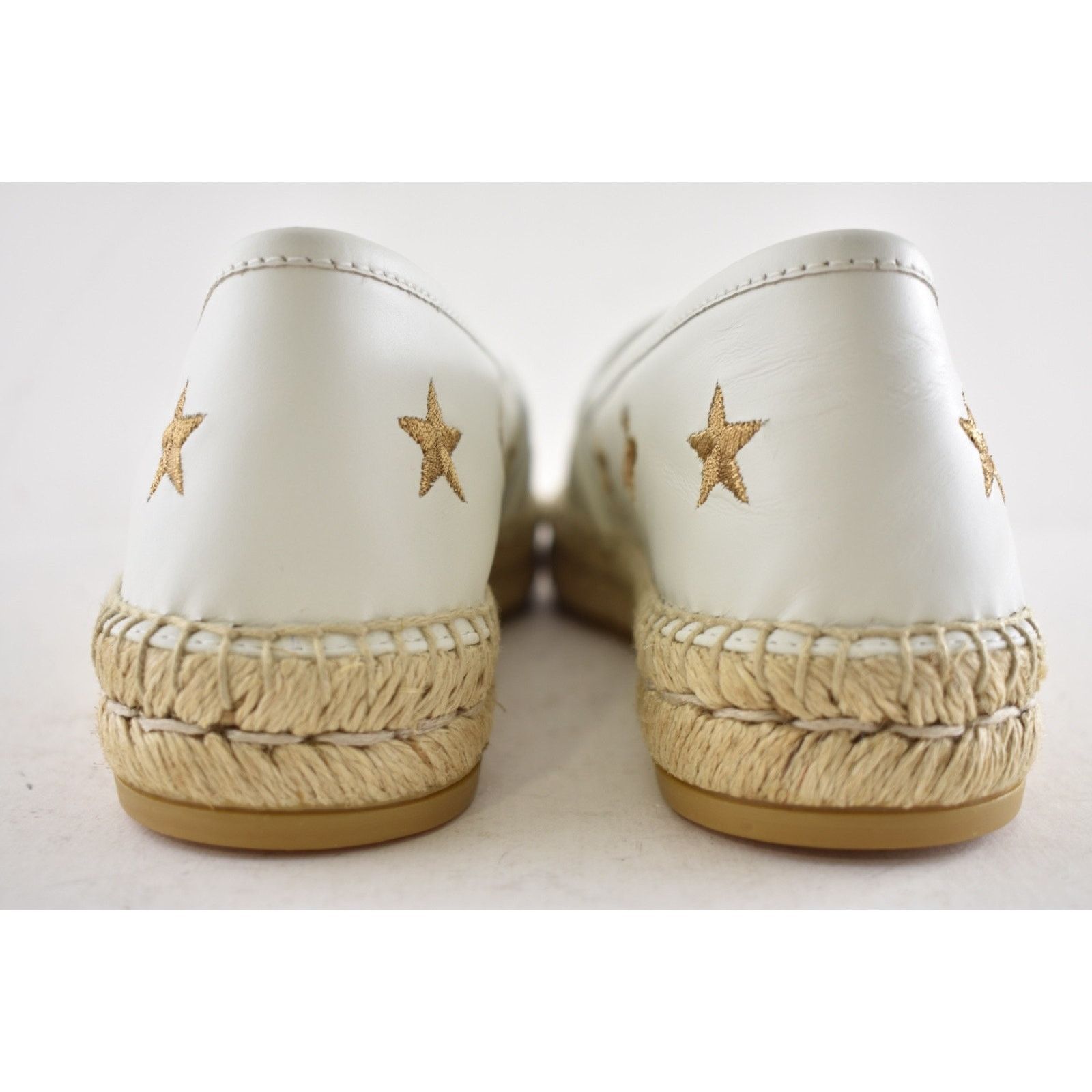 Gucci Gucci Pilar White Leather Gold Bee Star Embroidered Logo Size US 7 / IT 37 - 11 Thumbnail