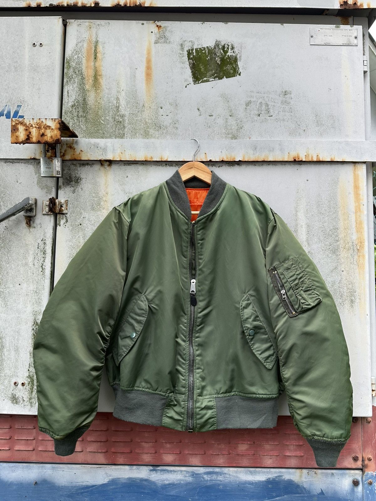 Vintage 🪖Vintage MA-1 Man Intermediate Bomber Jacket Made In USA Size US L / EU 52-54 / 3 - 2 Thumbnail