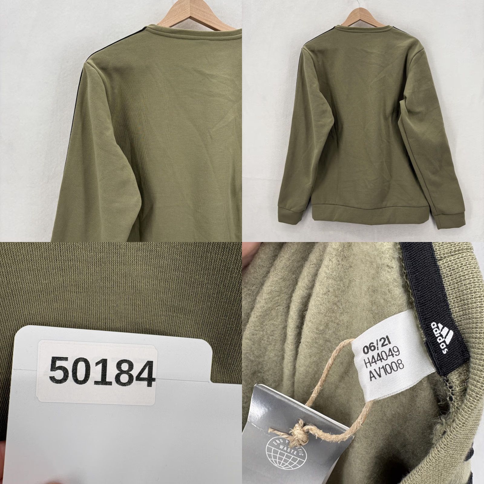 Adidas Adidas Sweatshirt Mens Medium Green Fleece Crewneck Pullover 3-Stripes Casual Shirt/Top Striped Logo Winter Mens Size US M / EU 48-50 / 2 - 9 Thumbnail