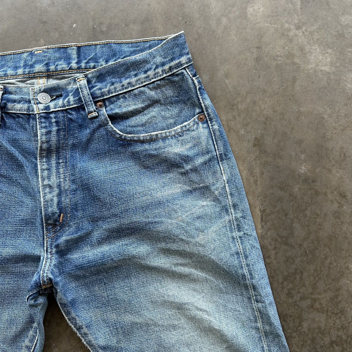 Japanese Brand × Jean × Vintage Vintage Japanese Distressed Redline Faded Denim Jean Pant Size US 33 - 5 Thumbnail