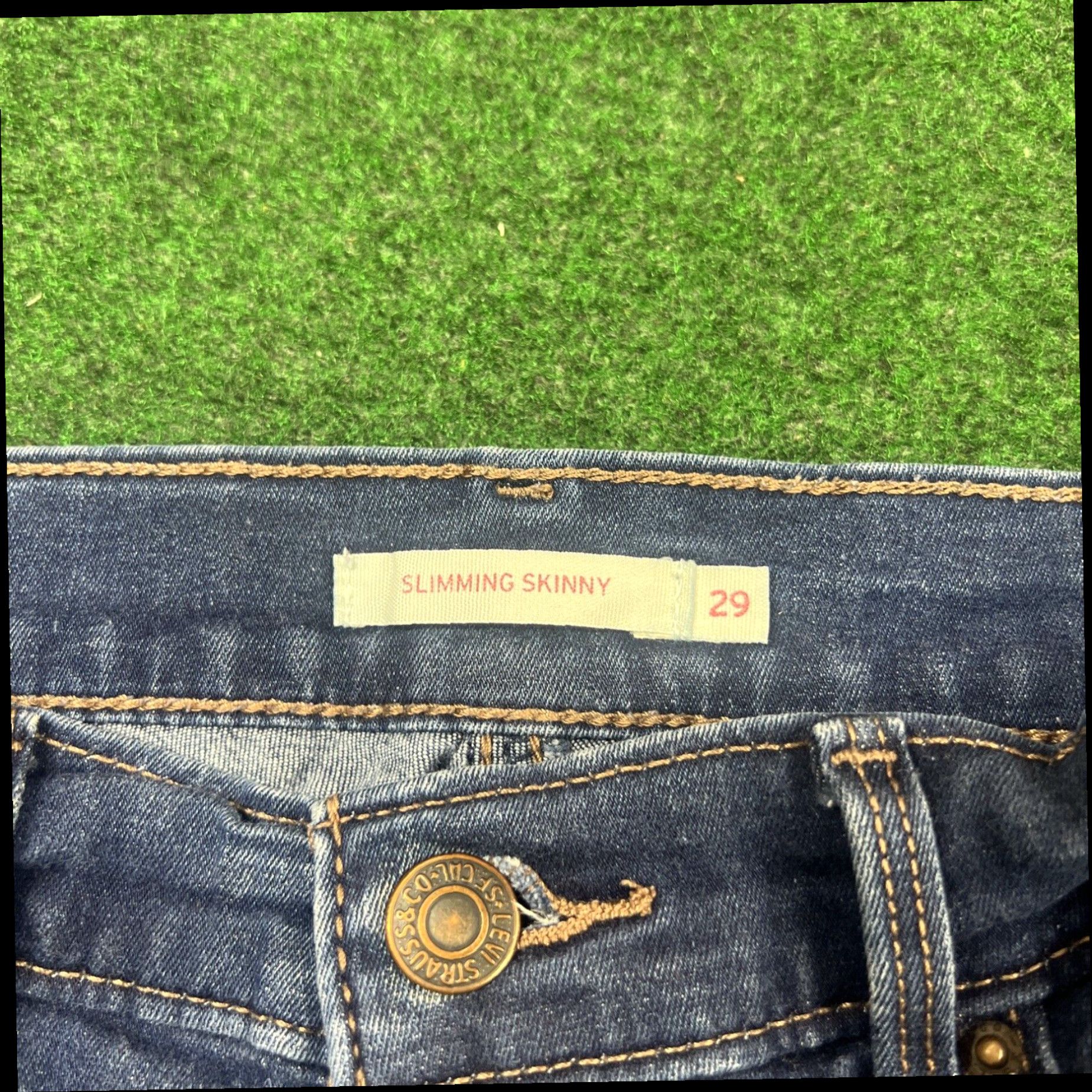 Levi's Levis Mid Rise Skinny Women Sz 29 Measures 28x29 Stretch Denim Blue Jeans Size 29" - 6 Thumbnail
