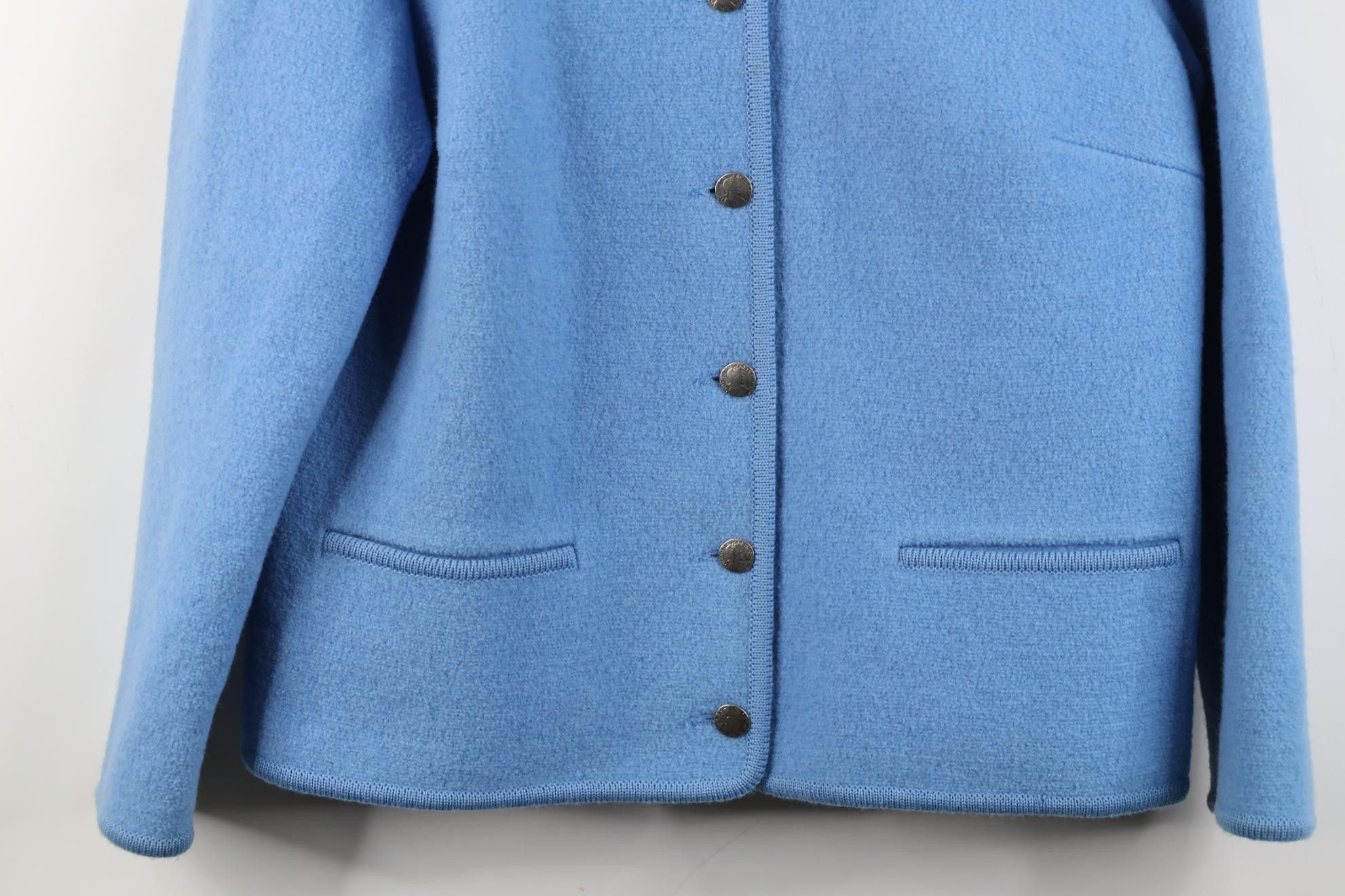 Vintage Vintage 90s Streetwear Boiled Wool Cardigan Jacket Blue Size M / US 6-8 / IT 42-44 - 3 Thumbnail