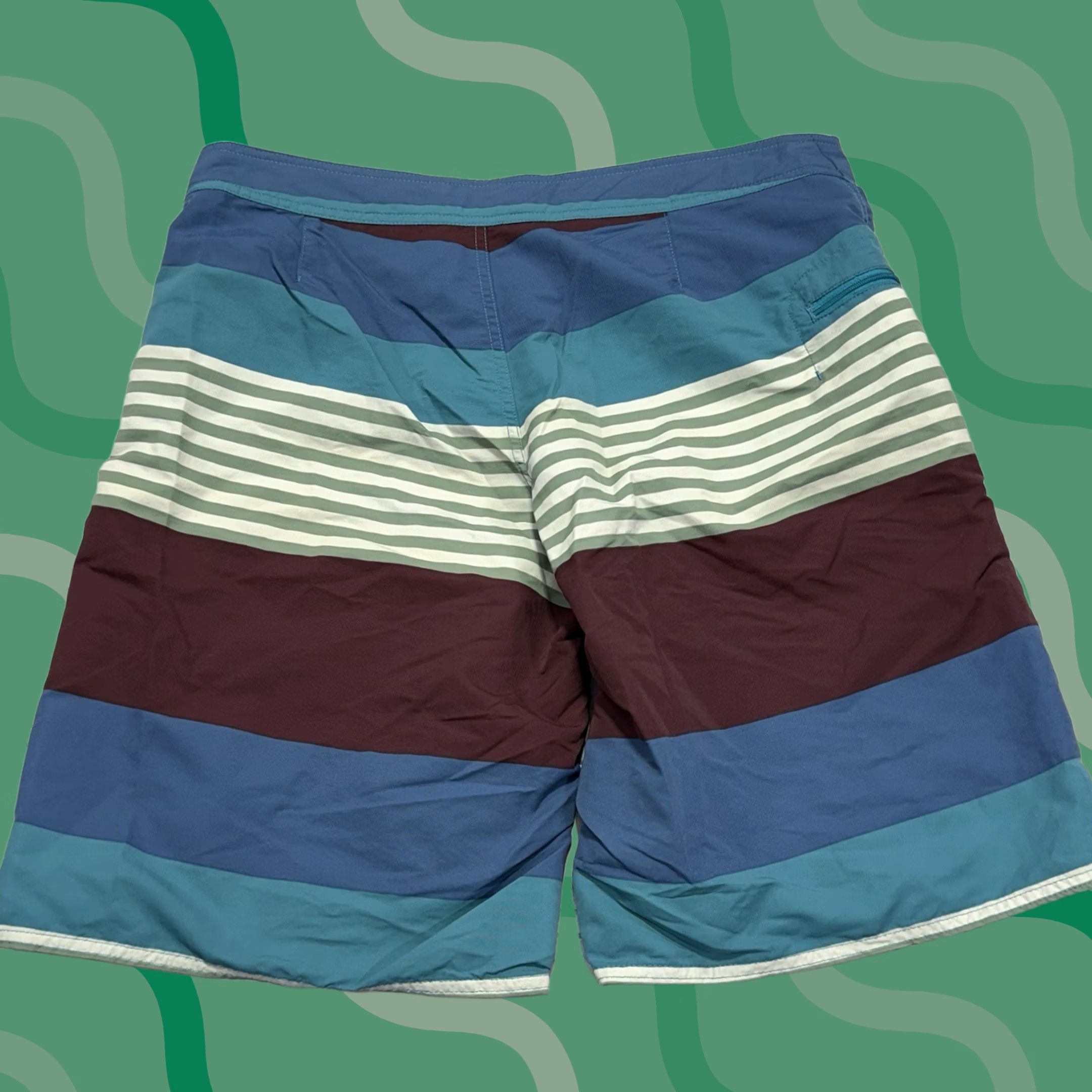 Patagonia Patagonia Board Shorts Mens 34 Blue Striped Swim Trunks Bathing Suit 10" Board Shorts 34 Blue Mens Shorts Beach Swim Surf Vacation Size US 34 / EU 50 - 1 Thumbnail