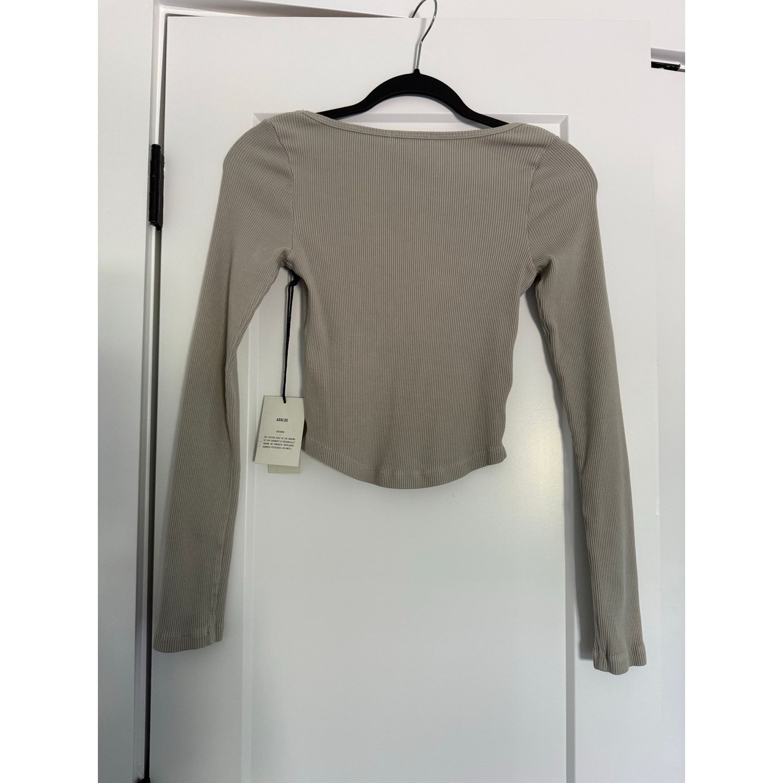 Agolde $118 New Agolde Ridley Rib Top - Rice Paper - Small Size S / US 4 / IT 40 - 6 Thumbnail