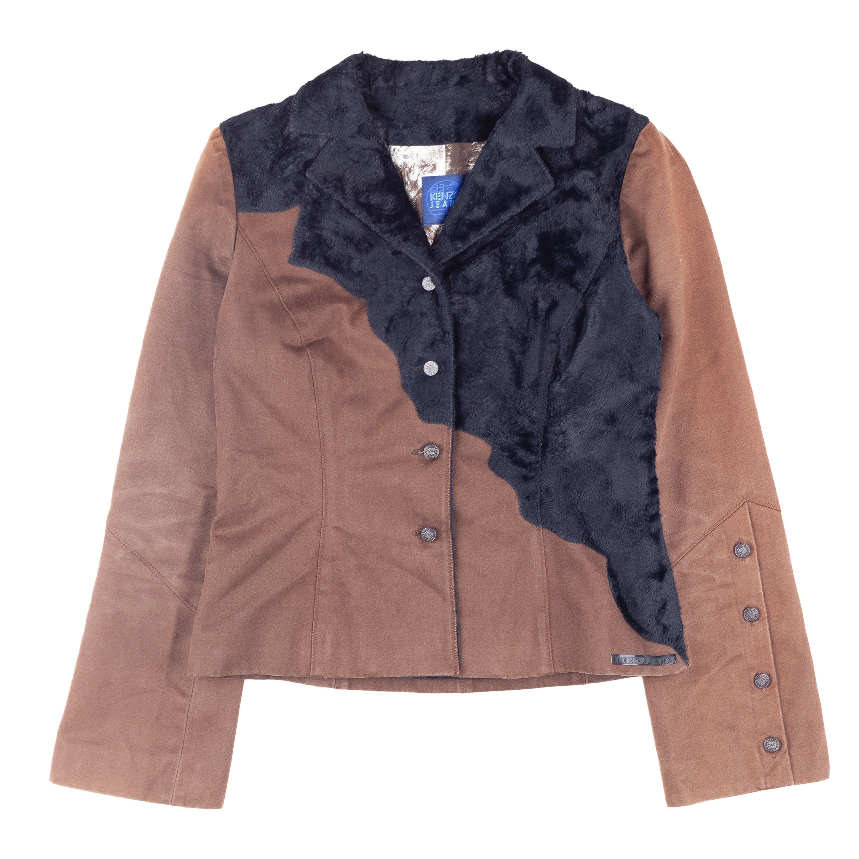Kenzo Kenzo Jeans Vintage Brown Faux Fur Jacket (S) Size S / US 4 / IT 40 - 1 Thumbnail