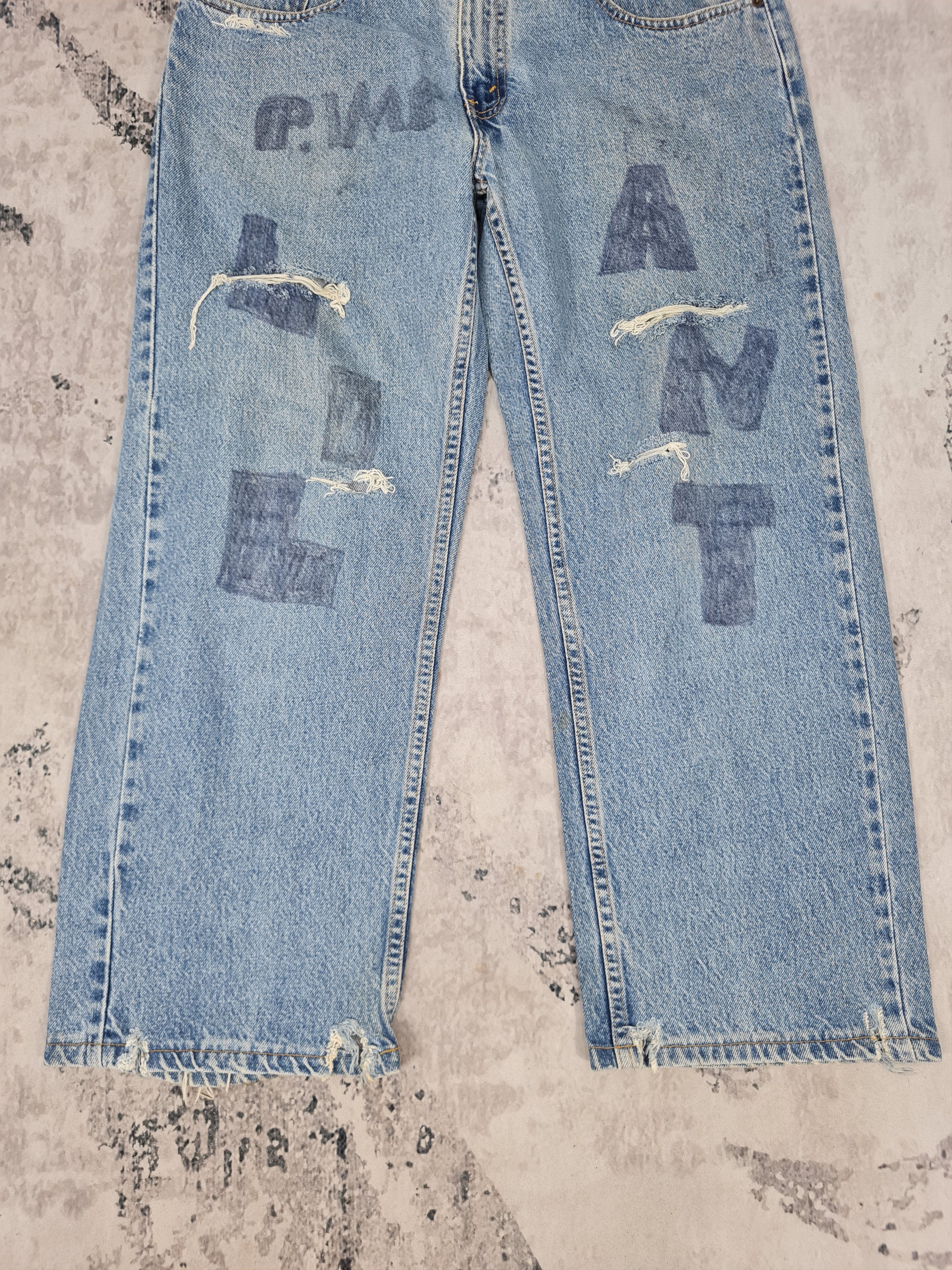 Levi's Vtg LEVIS 569 Straight Cut Ripped Cropped L0372 Size 34X26.5 Size US 34 / EU 50 - 4 Thumbnail