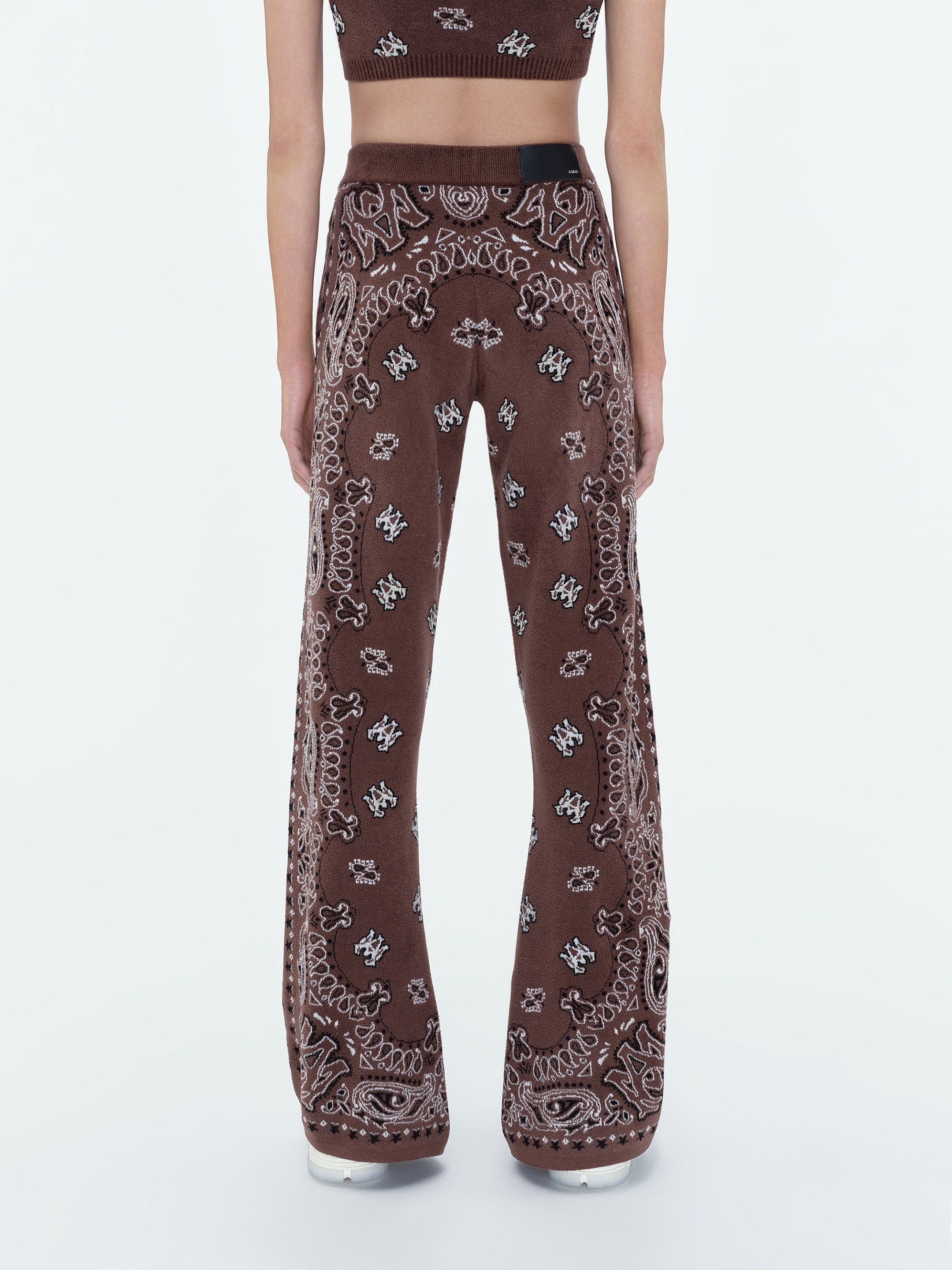Amiri oc11z0325 Bandana Flared Sweatpant in Brown/White Size 26" / US 2 / IT 38 - 4 Thumbnail